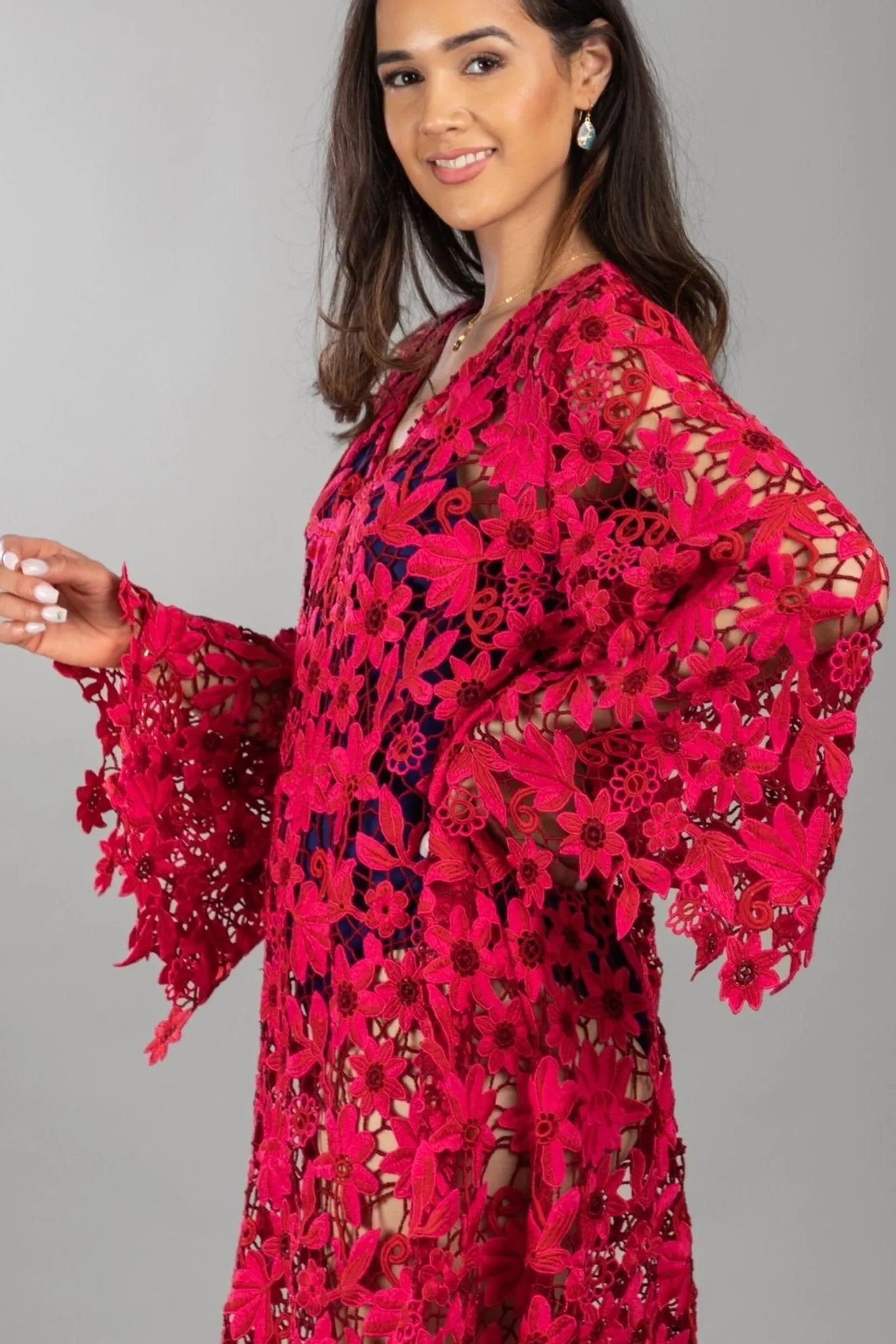 Elegant Three-Tone Lace Tunic Top for Women | Flowy Boho Chic Blouse | Perfect for Casual Outings, Date Nights & Summer Festivals