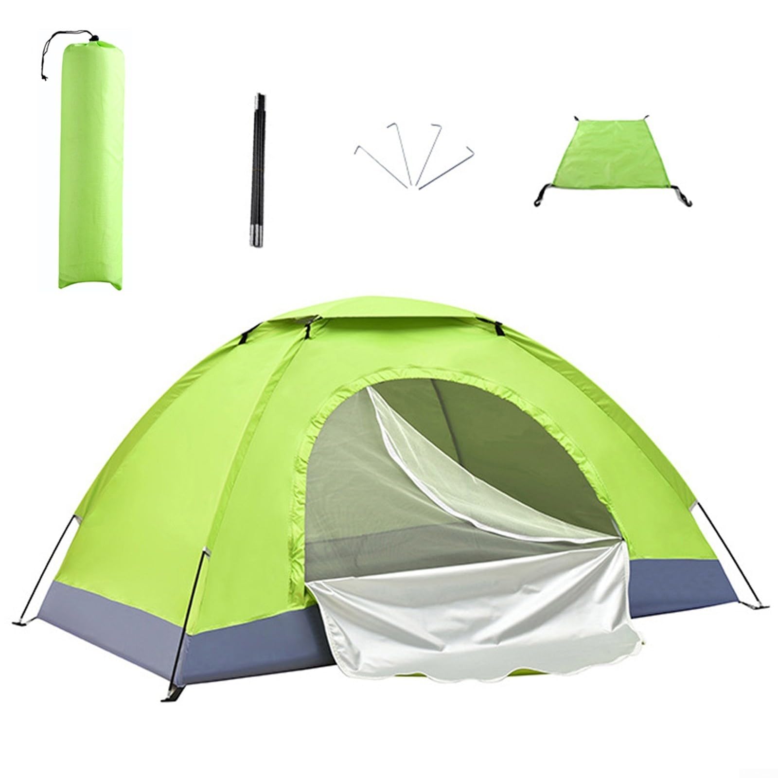 CNANRNANC 1-2 Person Pop Up Dome Tent - Double Layer Ultra Lightweight Camping Tent with Removable Rainfly for Hiking, Backpacking & Family Outdoor Adventures - Perfect for Camping Trips, Beach Outings and Music Festivals