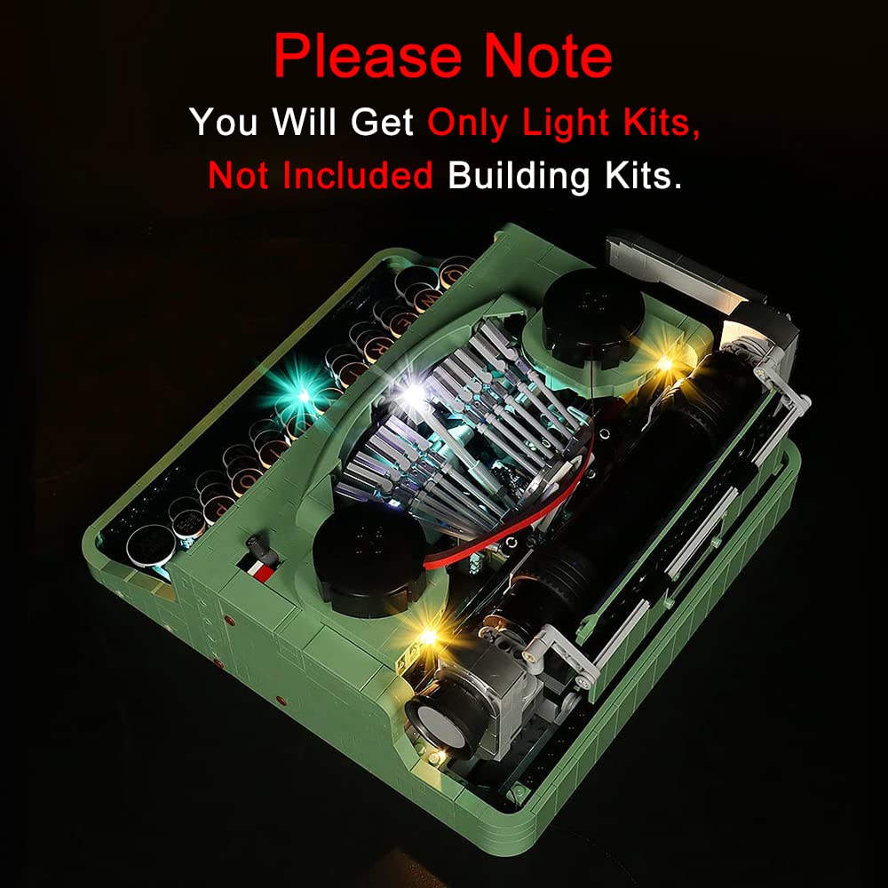LMTIC Remote Control LED Lighting Kit for Lego Typewriter 21327 - Compatible with Lego Ideas 21327 Building Blocks Model (Lego Set Not Included) - Perfect for Display, Nighttime Illumination & Enhancing Your Lego Collection