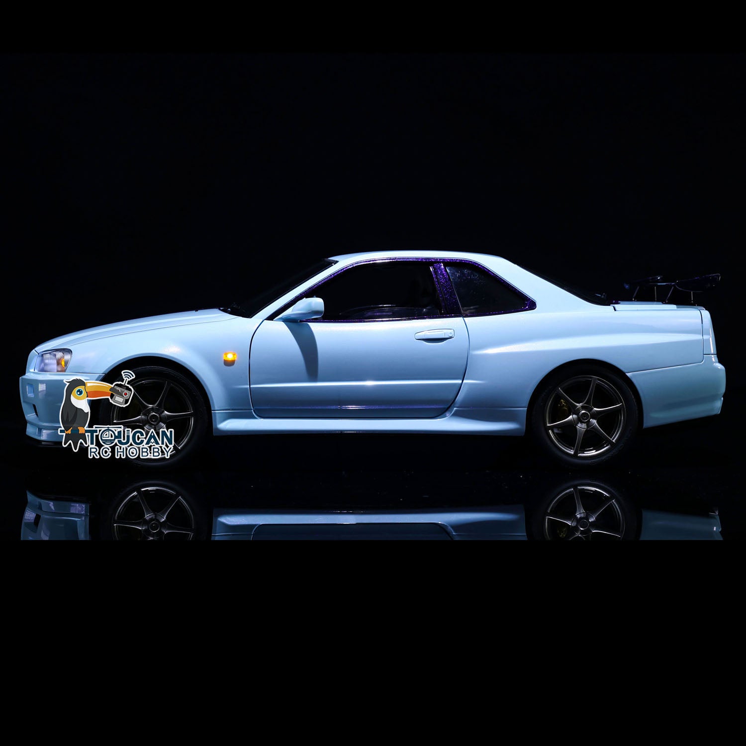 1/8 Scale R34 RC Racing Car 4WD High Speed Remote Control Drift Car with Metal Chassis, Smoke & Sound Effects - Ready to Run (RTR) - Perfect for Off-Road Racing, Drifting & Backyard Fun