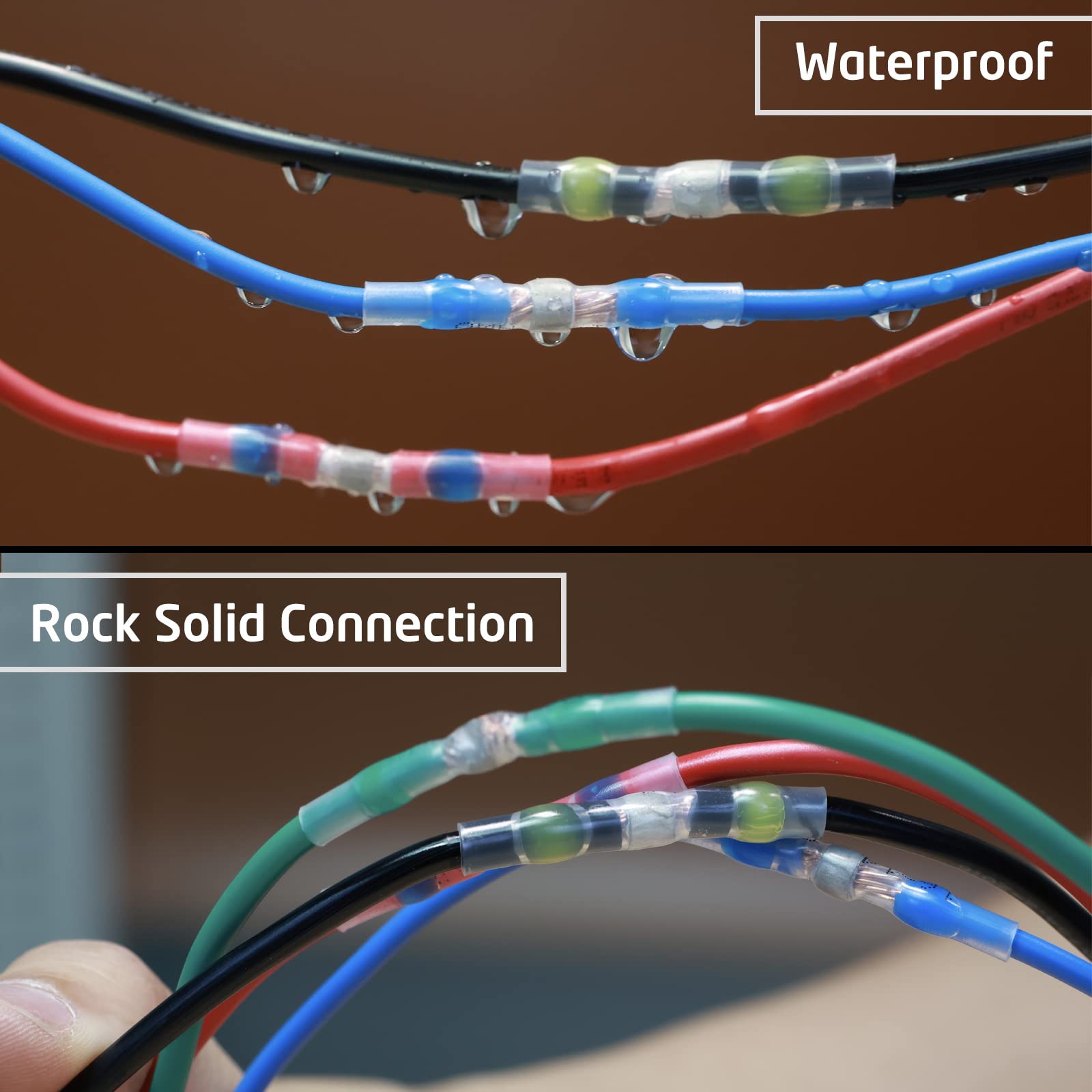 160 Pcs Solder Seal Wire Connectors Kit - Waterproof Heat Shrink Electrical Connectors for Marine, Automotive, Trailer, RV, Boat & Truck Wiring - Secure Cable Butt Terminals for DIY Repairs and Professional Installations
