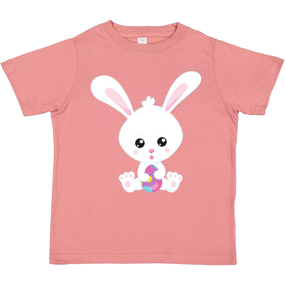Inktastic Easter Bunny Toddler T-Shirt - Cute White Bunny with Easter Eggs Design - Perfect for Easter Celebrations, Spring Festivals & Family Photo Outfits
