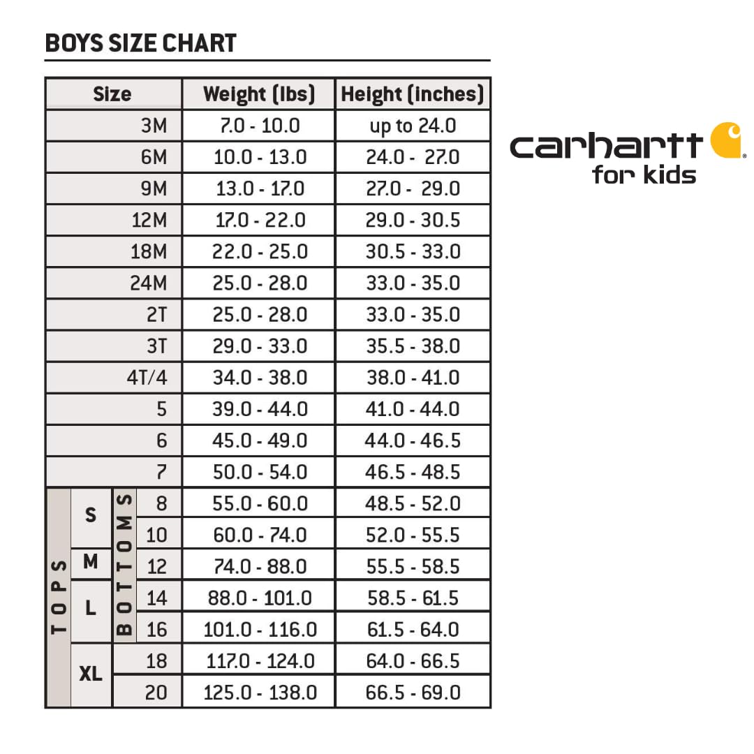 Carhartt Baby Boys Loose Fit Canvas Bib Overalls - Durable Workwear for Toddlers - Perfect for Playtime, Farm Visits & Outdoor Adventures