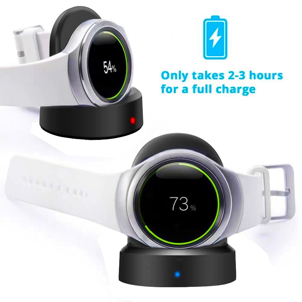 Samsung Gear S2/S3/S4 Smart Watch Charger Dock with Micro USB Cable - Fast Charging Station for Samsung Gear S2 Classic, S3 Frontier & S4 Smartwatches | Perfect for Home, Office & Travel Use