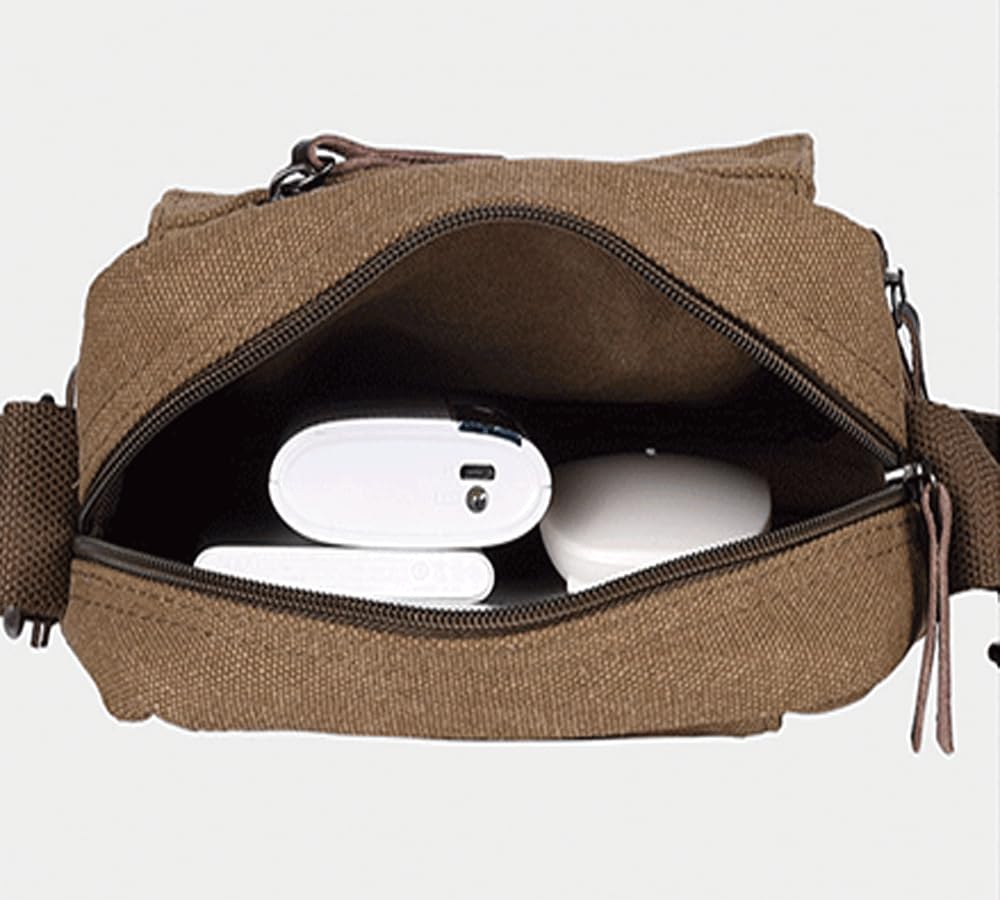 Stylish Unisex Canvas Messenger Bag - Compact Crossbody Shoulder Bag for Men & Women with Multiple Pockets | Perfect for Travel, Work & Daily Use