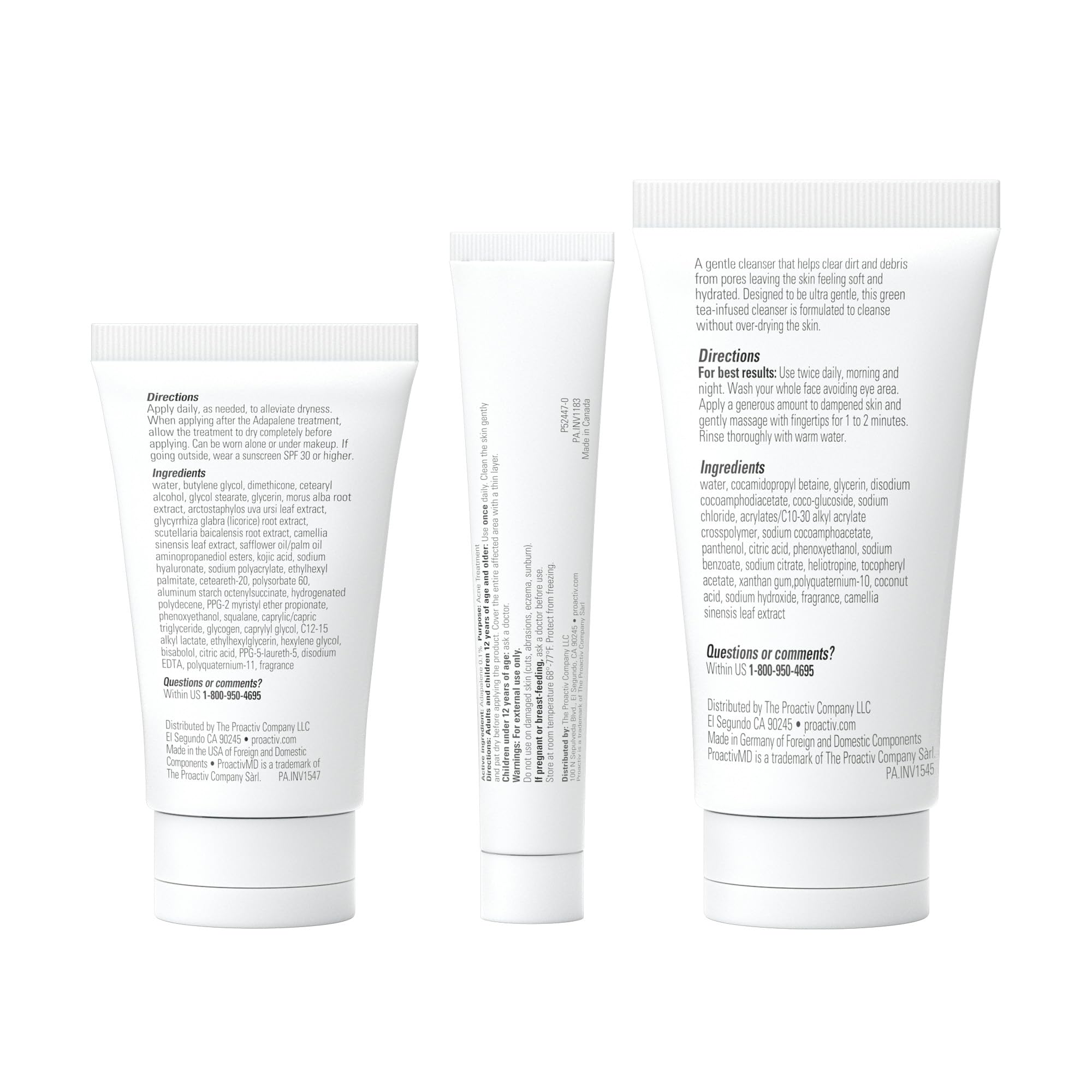 Proactiv MD 3-Step Acne Treatment Kit - Ultra-Gentle Face Cleanser, 0.1% Adapalene Gel & Hydrating Moisturizer for Clear Skin | 90-Day Supply for Teens & Adults | Perfect for Daily Skincare Routine & Acne Prevention