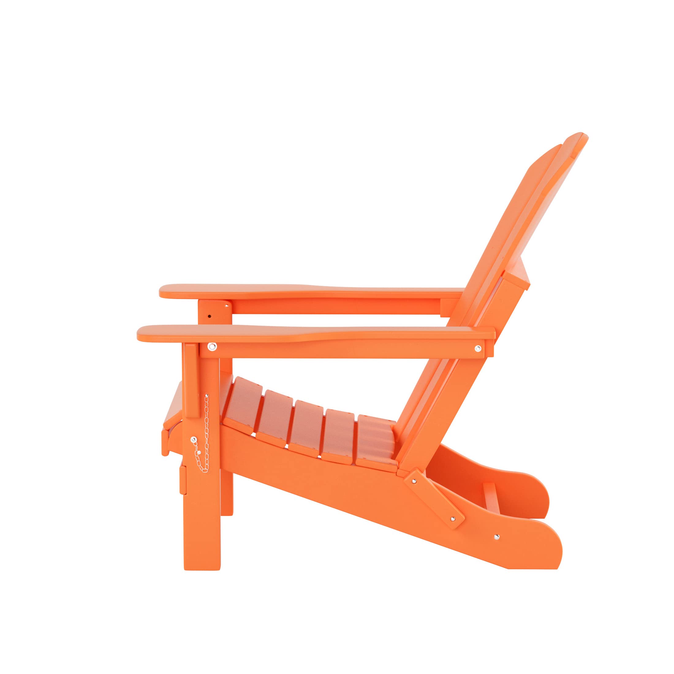 HDPE Adirondack Chair Set with Ottoman and Side Table - 5-Piece Outdoor Patio Furniture for Backyard, Garden, Porch, and Bonfire (Orange) | Durable, Weather-Resistant & Comfortable Seating Solution