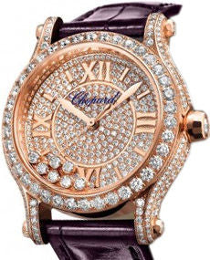 Chopard Happy Sport 18K Rose Gold Diamond Ladies Watch - Luxury Women's Wristwatch for Elegant Occasions & Special Events