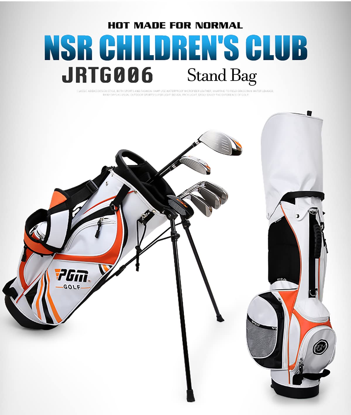 PGM Junior Golf Club Set for Kids - 6-Piece Right-Handed Youth Golf Clubs with Driver, Hybrid, 7 & 9 Irons, Wedge, Putter & Stand Bag (Includes 2 Headcovers) - Perfect for Boys & Girls Learning Golf at Driving Range or Course