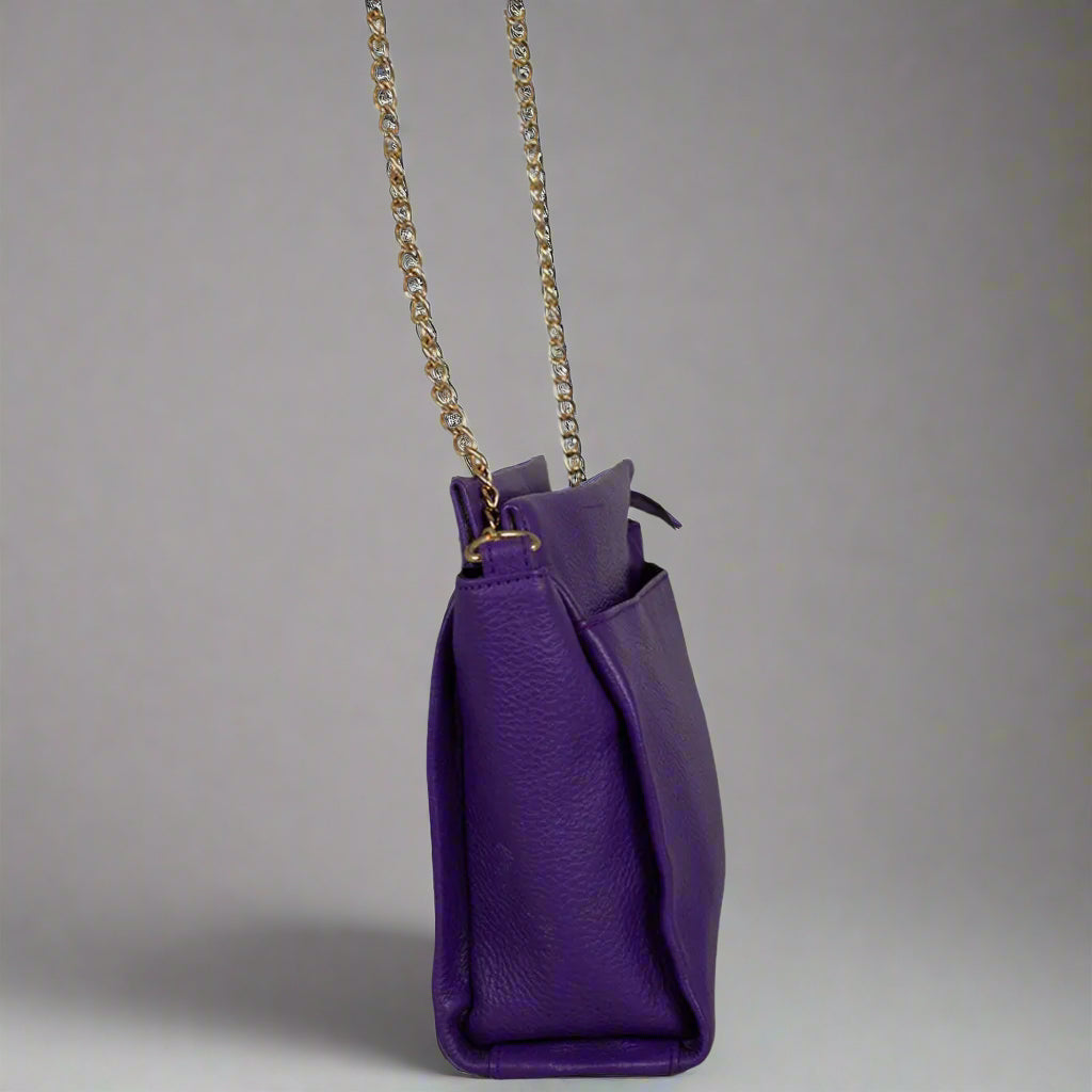 BOL Women's Crossbody Leather Bag with Adjustable Chain & Leather Strap - Stylish Purse for Work, Travel & Everyday Use