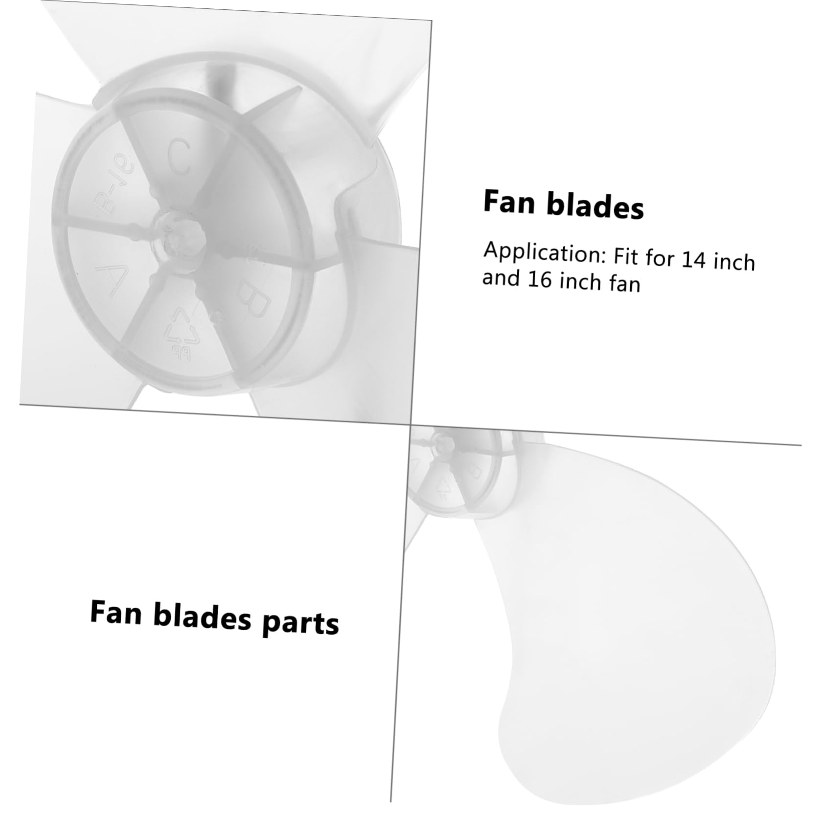 2 Pack White Plastic Fan Blades - Replacement Parts for Ceiling Fans, Standing Fans, Window Fans & Refrigerators - Durable Household Cooling Accessories for Summer Use in Home, Office & Kitchen