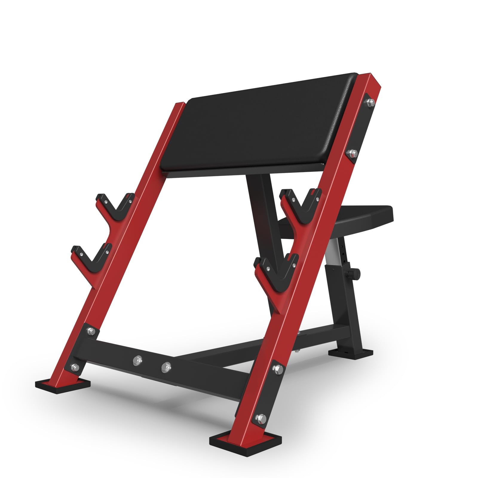 Mikolo Preacher Curl Bench - Adjustable Seated Bicep Curl Machine for Home Gym with 2 Barbell Holders | Perfect for Arm Isolation Workouts, Strength Training & Dumbbell Exercises
