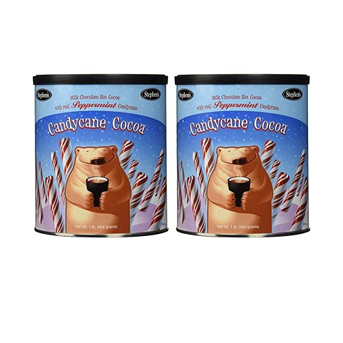 Stephens Gourmet Candy Cane Cocoa Hot Chocolate Mix - 1 lb (Pack of 2) - Perfect for Christmas Gifts, Holiday Parties & Winter Warm Drinks