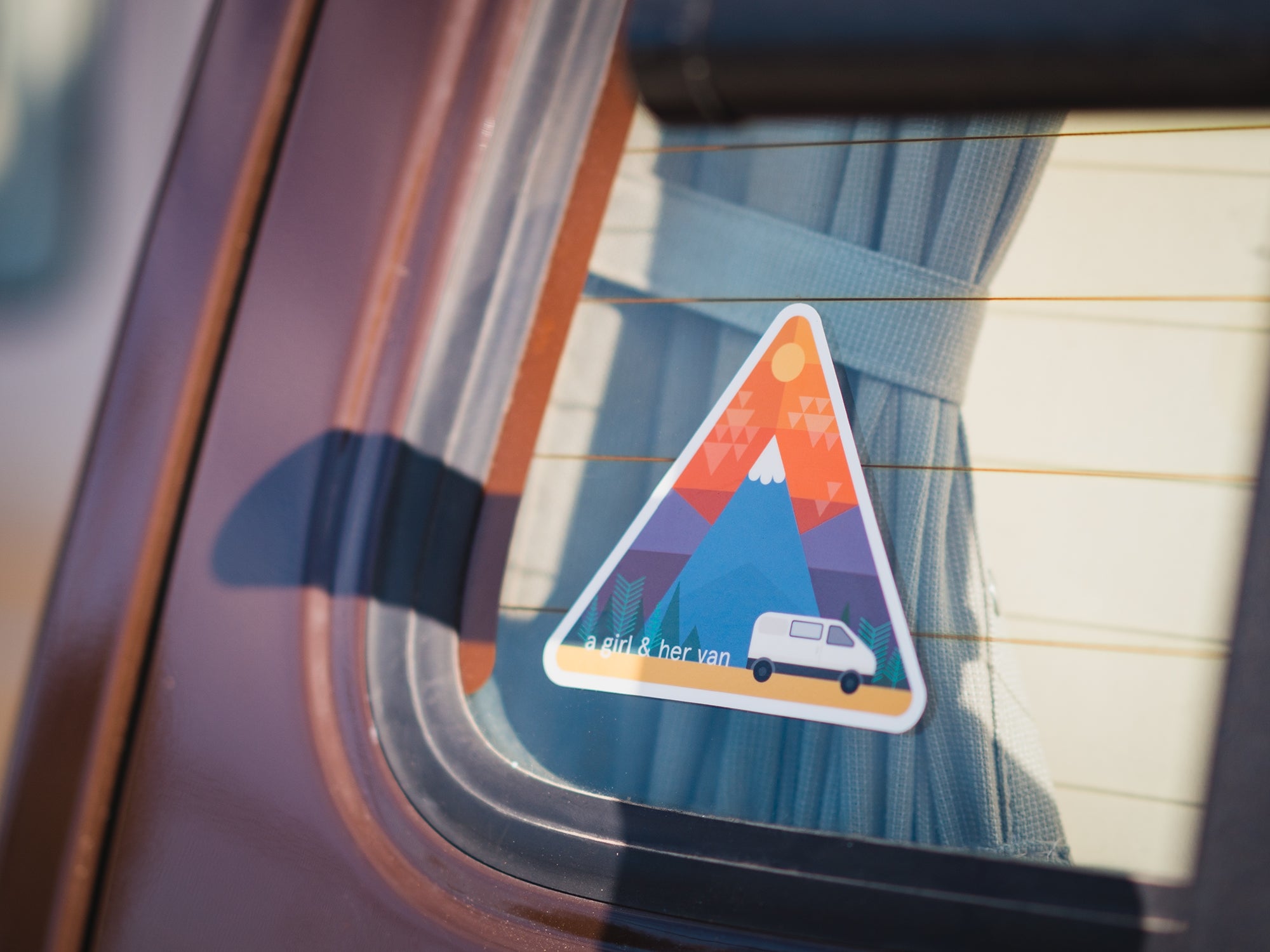 Girl and Her Van Sticker - Waterproof Vinyl Decal for Laptops, Cars & Windows - Perfect for Travel Lovers & Van Life Enthusiasts