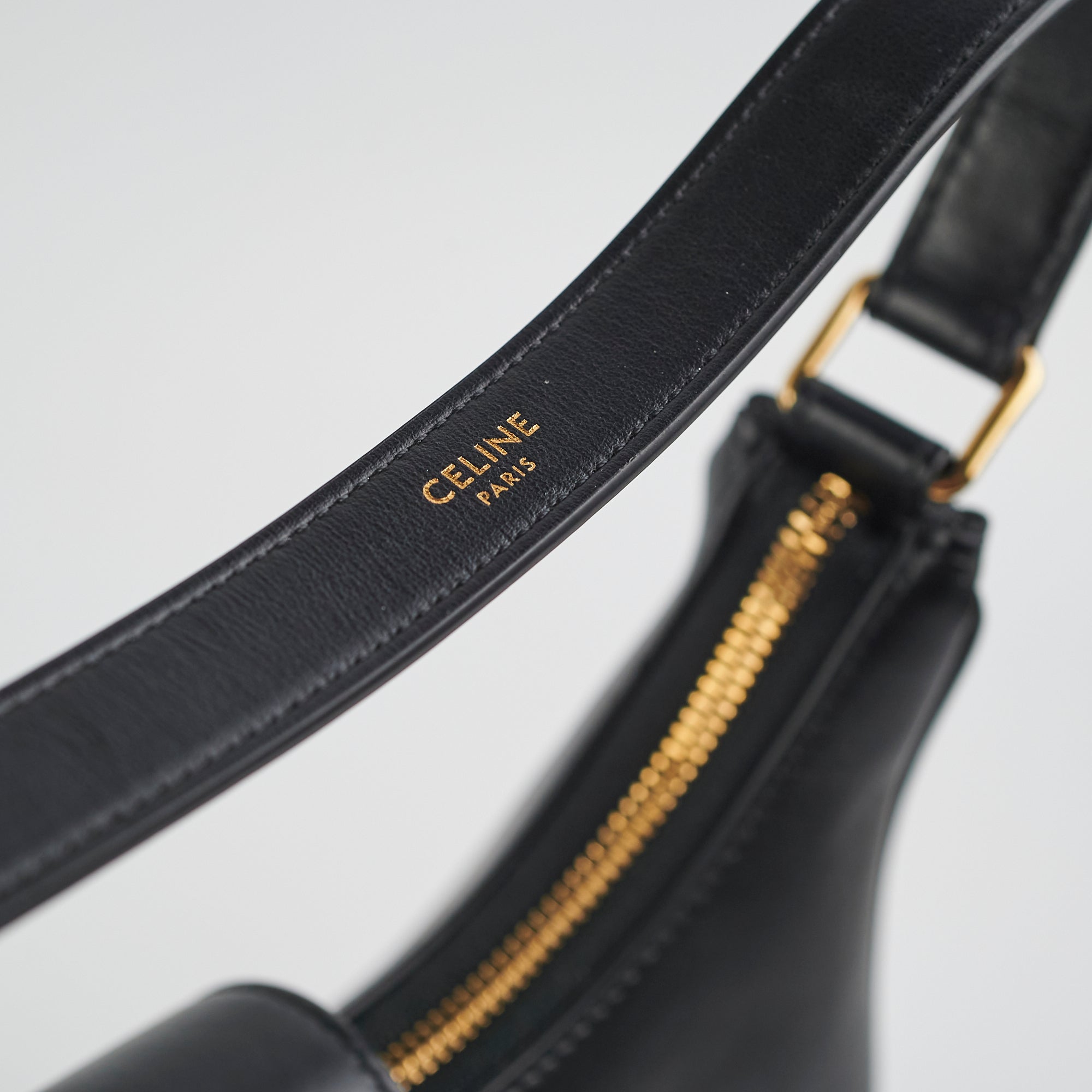 Celine Triomphe Black Calfskin Shoulder Bag for Women | Luxury Leather Handbag | Fashionable Crossbody Purse for Work, Travel & Evening Events