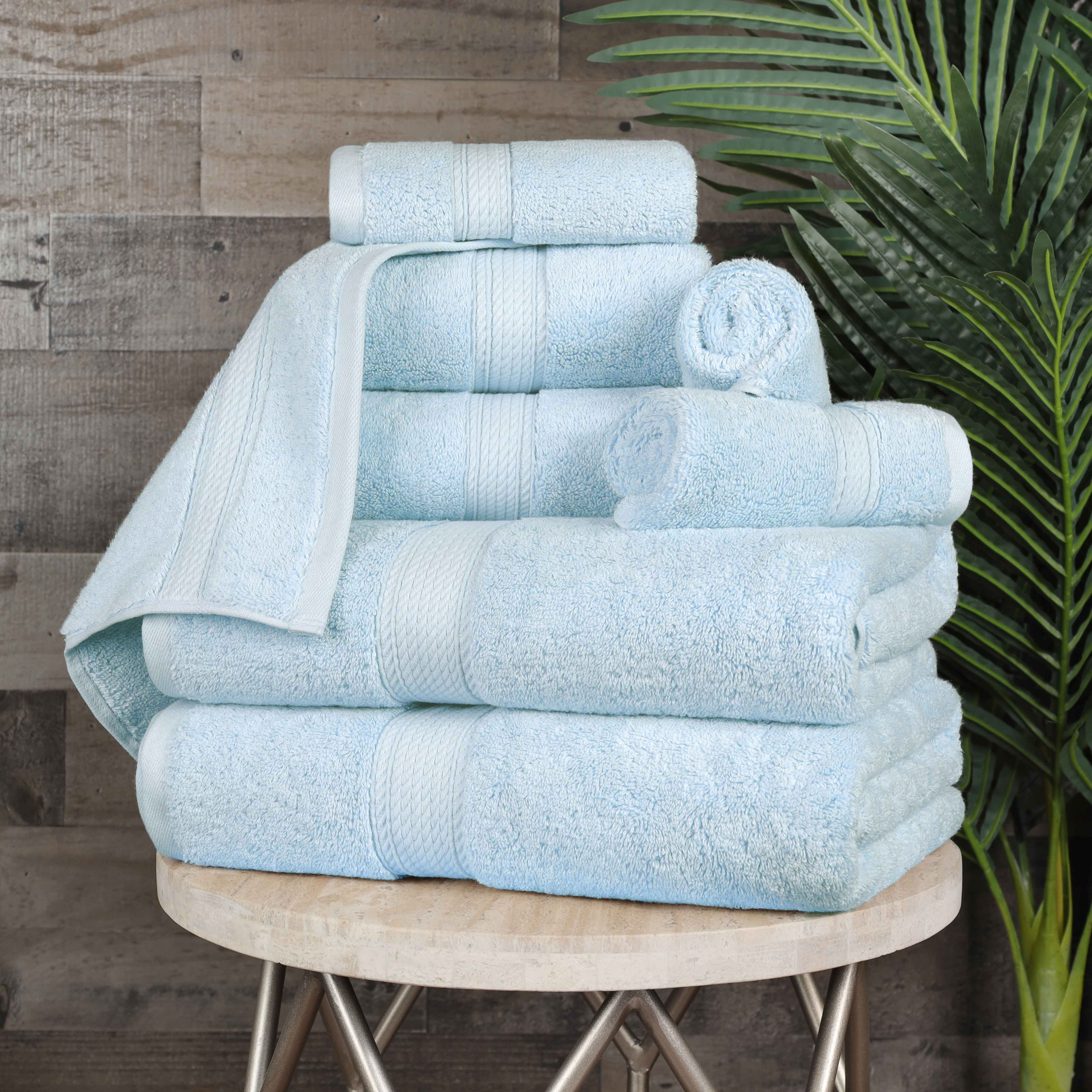 Premium 8-Piece Egyptian Cotton Towel Set - Ultra Soft, Heavyweight & Plush for Bath, Spa & Luxury Home Decor