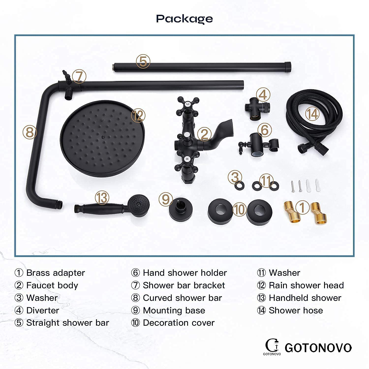 Luxury Matte Black Shower Faucet 8