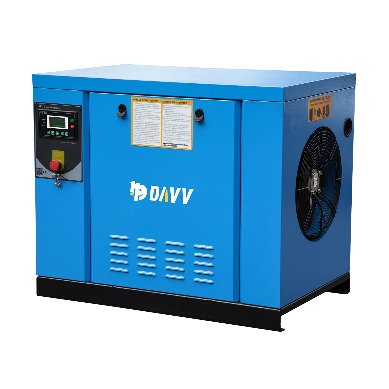 460V 3-Phase Rotary Screw Air Compressor 10HP (7.5KW) - 33CFM 125PSI Max Pressure - NPT3/4