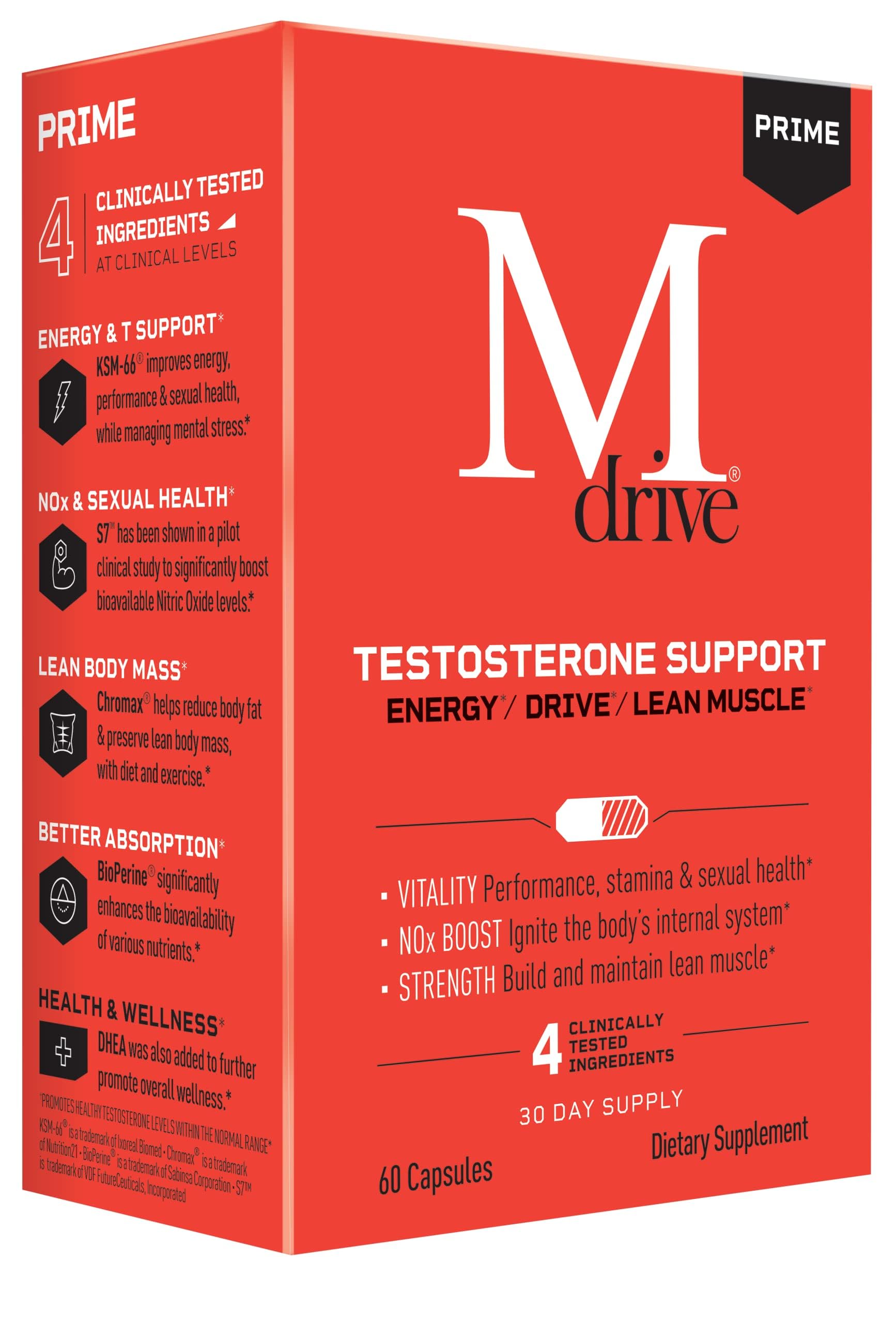 Mdrive Prime Start Supplement - Boost Energy, Strength & Lean Muscle | Supports Digestion, Immune Health, Nitric Oxide & Recovery | Pre-Workout & Post-Workout Support for Men & Women