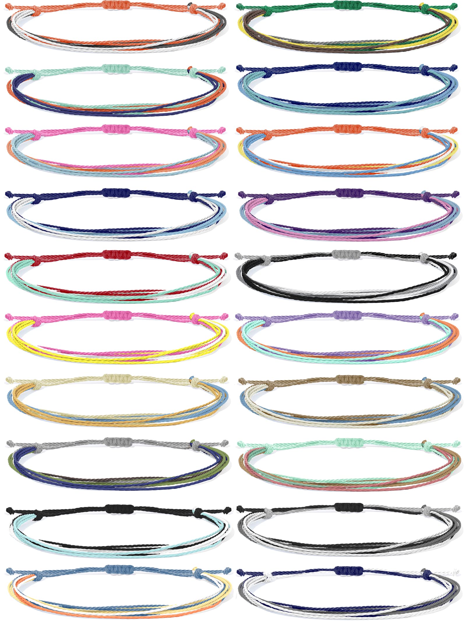Boho Friendship Bracelets for Women - Adjustable Blue & Sunflower Beaded Bracelets, Stackable Surfer Beach Bracelets - Perfect for Summer, Gifts, Stocking Stuffers & Boho Style Accessories