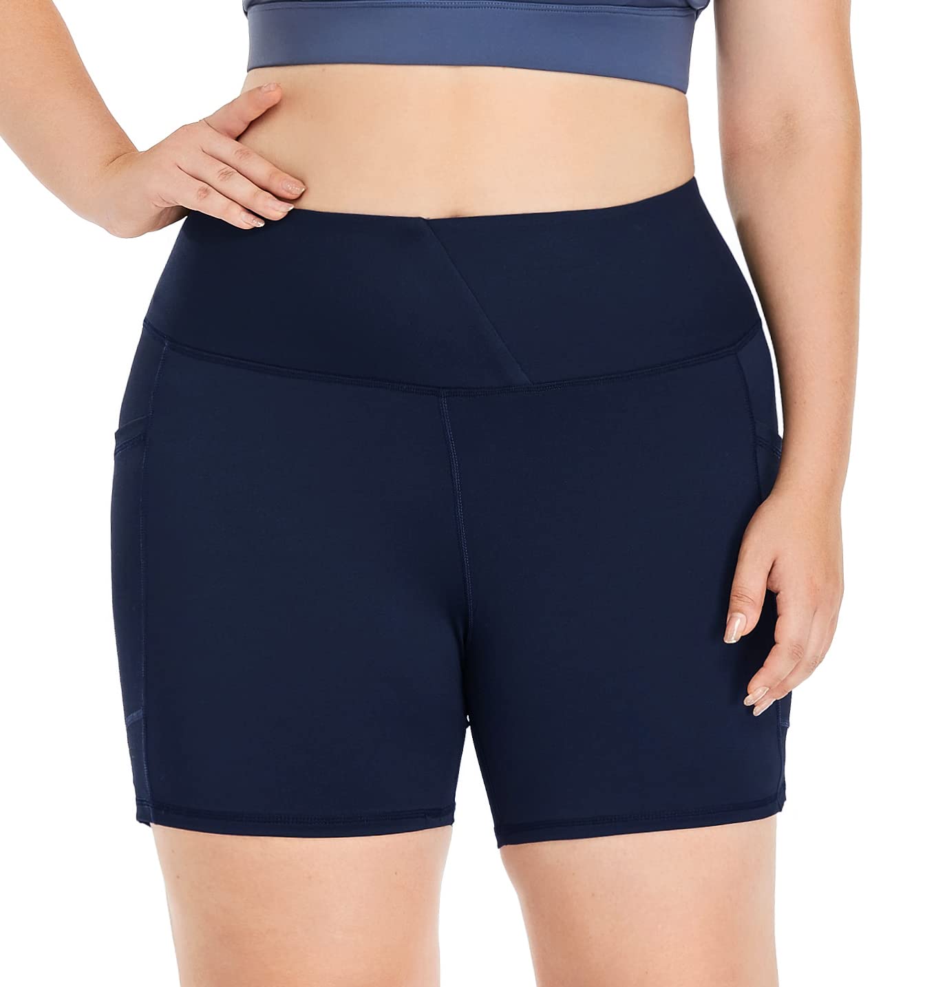 ZERDOCEAN Women's Plus Size High Waist Biker Shorts - 8
