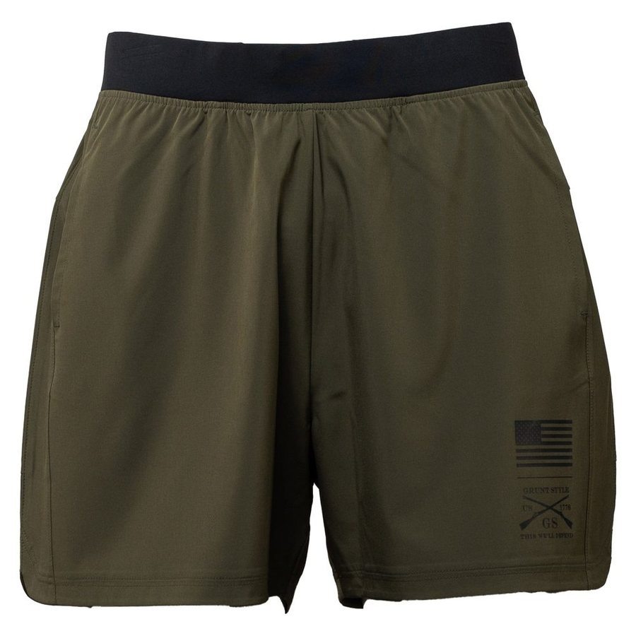 Men's Military Green Training Shorts - Lightweight, Breathable & Quick-Dry Workout Shorts for Gym, Running & Outdoor Sports
