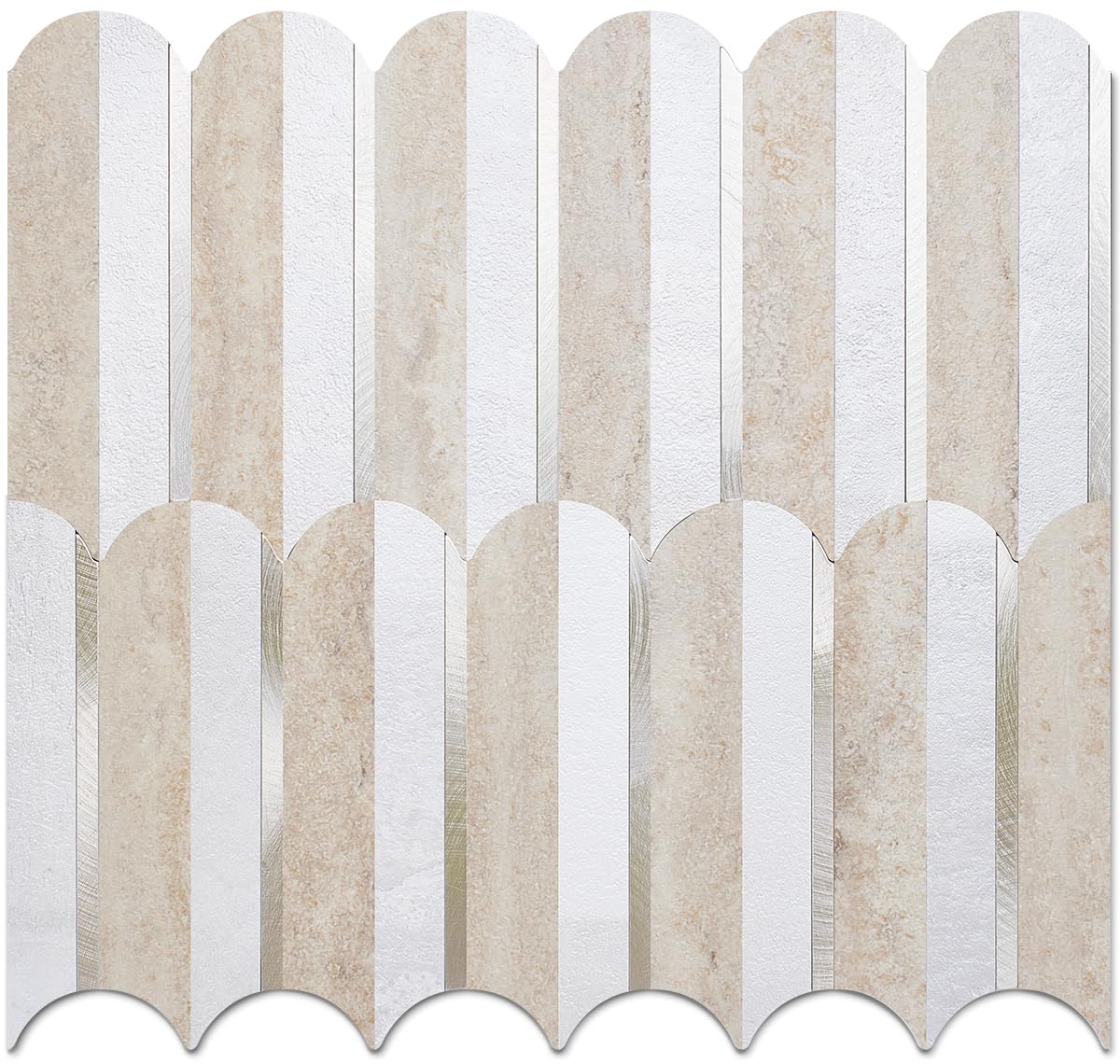 DICOFUN 10-Sheet Beige Stone Peel and Stick Backsplash for Kitchen - PVC Self-Adhesive Wall Tiles - Waterproof & Easy to Install - Perfect for Kitchen, Bathroom, Laundry Room & RV Decor