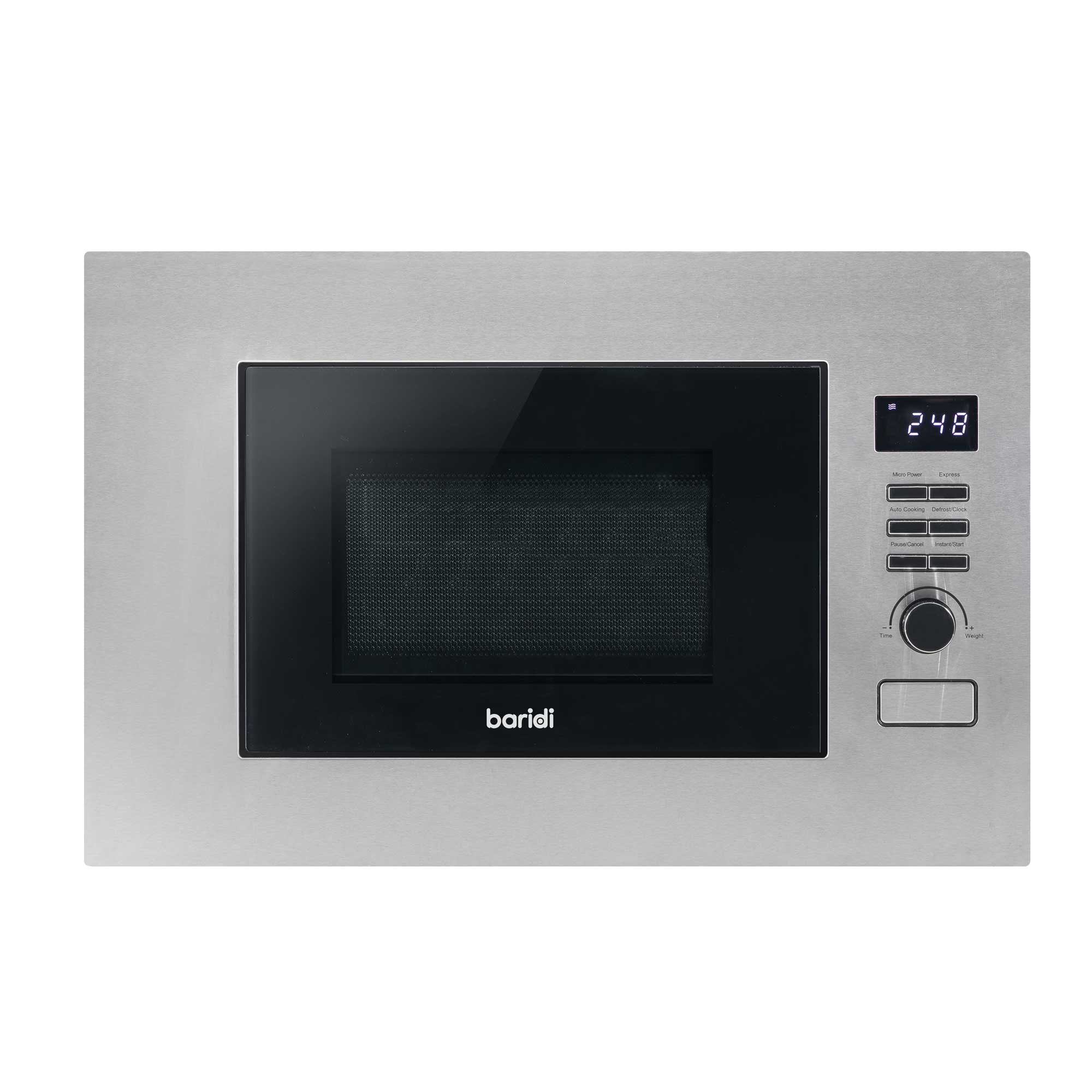 Baridi 20L Built-in Microwave Oven - 800W Stainless Steel Countertop Microwave with 10 Power Levels - Perfect for Small Kitchens, Dorms & Offices (Model DH196)