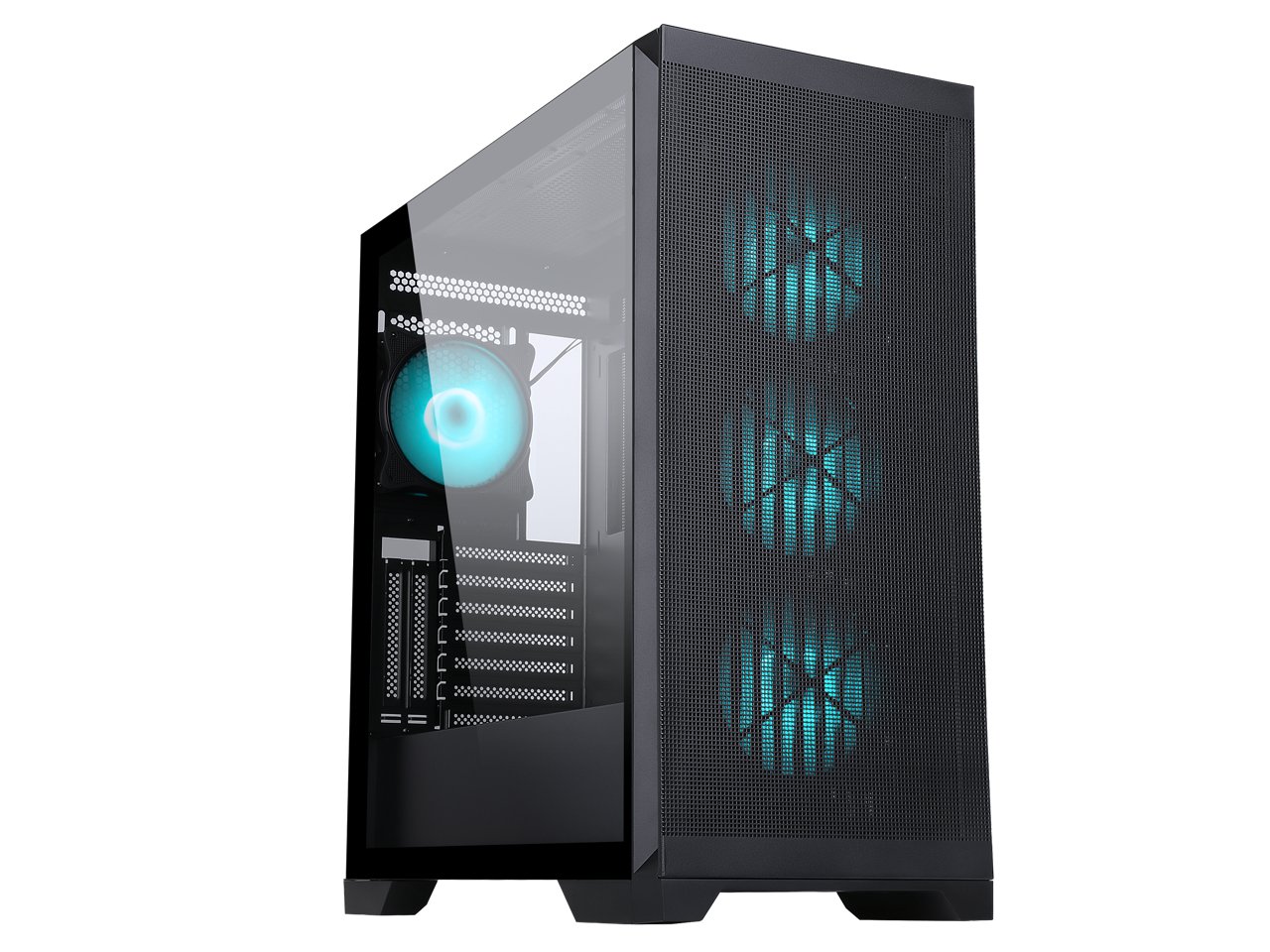 SAMA IDX8 ARGB Black Gaming PC Case - High Airflow Mid Tower with Tempered Glass & RGB Fans for Gaming, Streaming & Workstation Builds