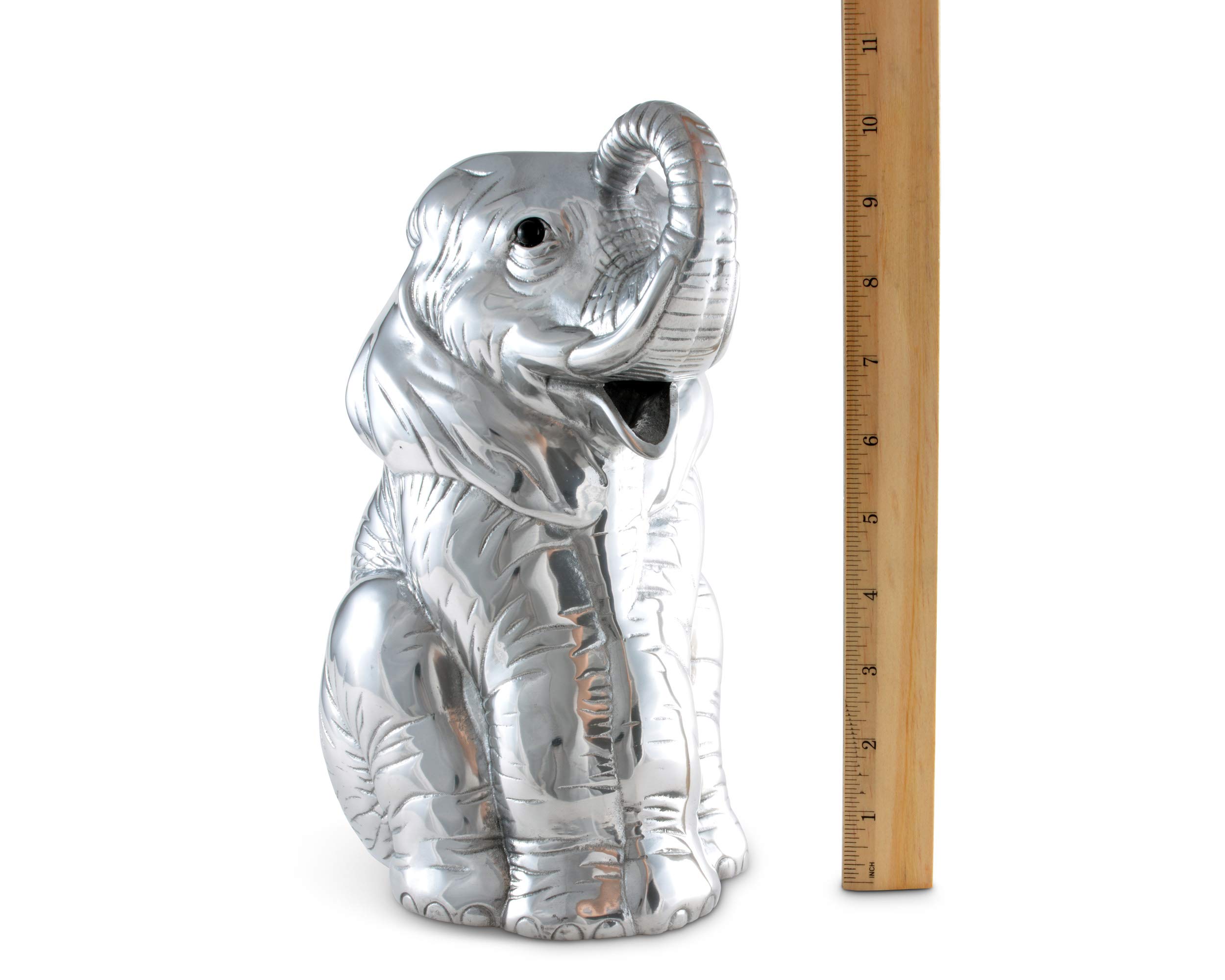 Arthur Court Elephant Metal Pitcher - 64oz Aluminum Water Jug for Hot & Cold Beverages, Iced Tea, Juice - 10 Inch Tall - Perfect for Parties, Picnics & Home Entertaining