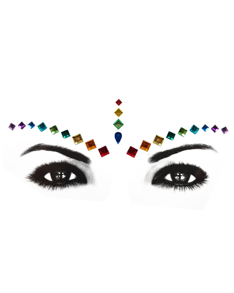 Comet Busters Face Gems - Sparkling Eye Jewels for Rave & Festival Makeup | Self-Adhesive Rhinestone Bindi Decorations (JEWEYE001-2) | Perfect for Costume Parties, Music Festivals & Photo Shoots