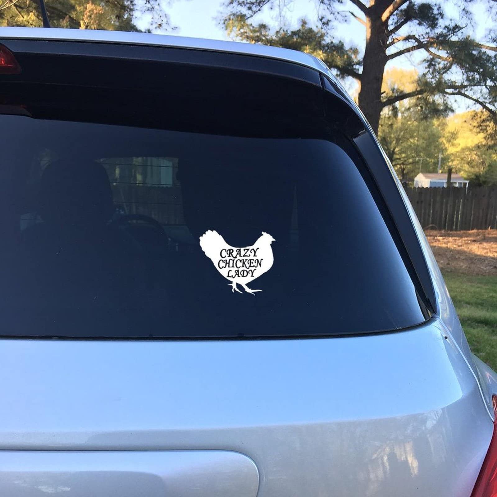 Funny Crazy Chicken Lady Vinyl Wall Decal Sticker - Removable Home Decor for Windows, Living Room, Bathroom, Laptop & Tumbler - Perfect for Kitchen, Office & Nursery Wall Art