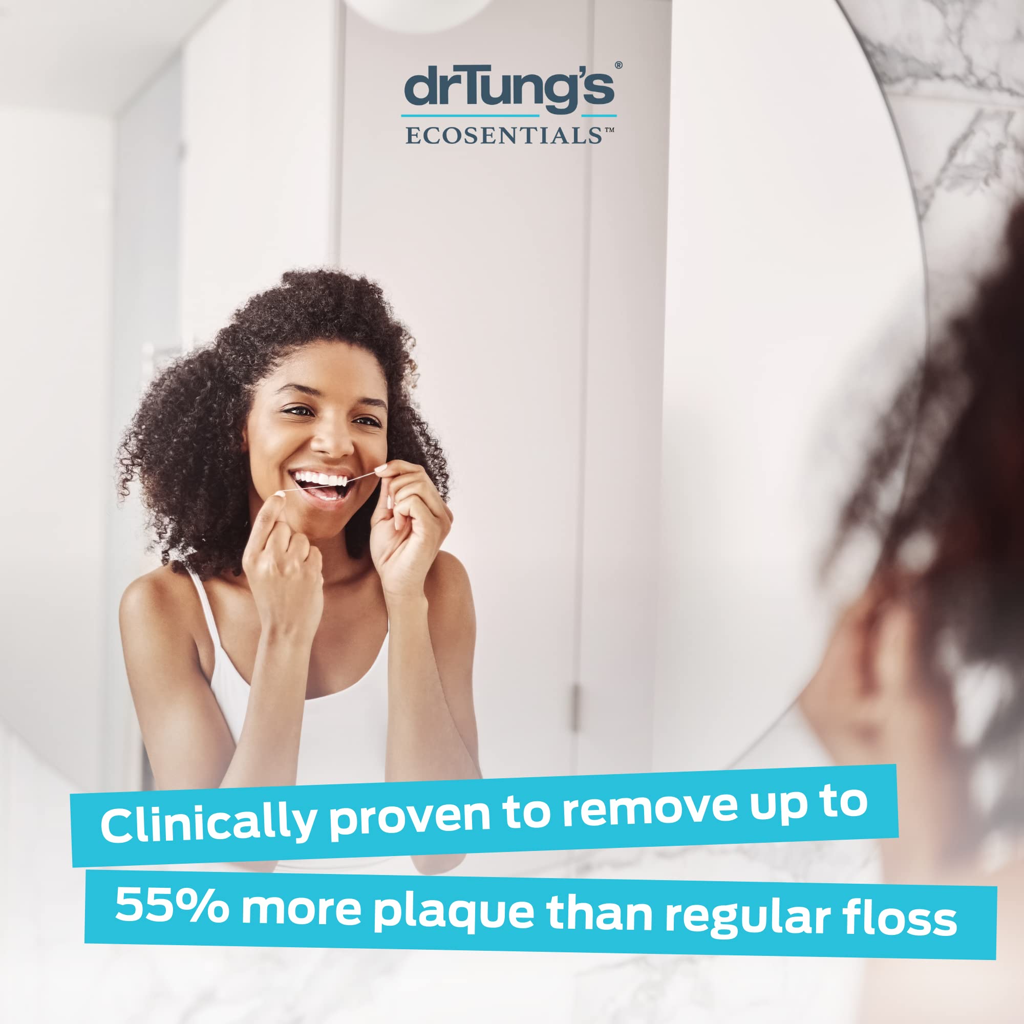 DrTung's Smart Floss - Natural Expanding Dental Floss, PTFE & PFAS Free, Gentle on Gums, BPA Free, Cardamom Flavor (Pack of 7) - Perfect for Travel, Home & Office Oral Care