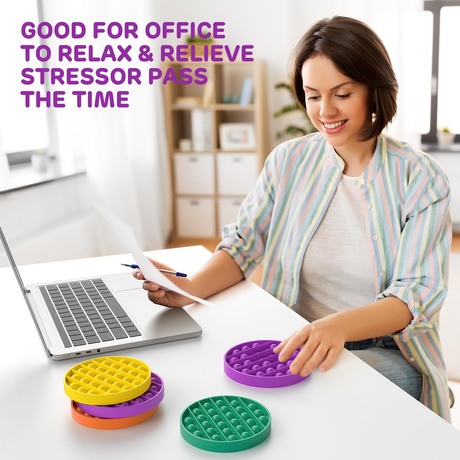 SoulLife 12 Pack Fidget Toys Set - Stress Relief Sensory Toys for Kids & Adults | Push Pop Bubble Fidgets for Anxiety Relief, Party Favors, Classroom Prizes & Easter Gifts (Great for ADHD, Autism & Office Stress Relief)