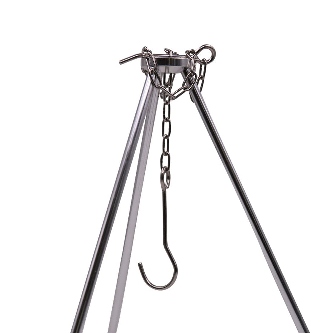 Portable Adjustable Camping Tripod Stand with Dutch Oven & Grill - Compact Outdoor Cooking Tripod Set for Campfire, Backpacking, BBQ - Includes Storage Bag & Lantern Hanger (Perfect for Camping, Hiking, Picnics & Outdoor Adventures)