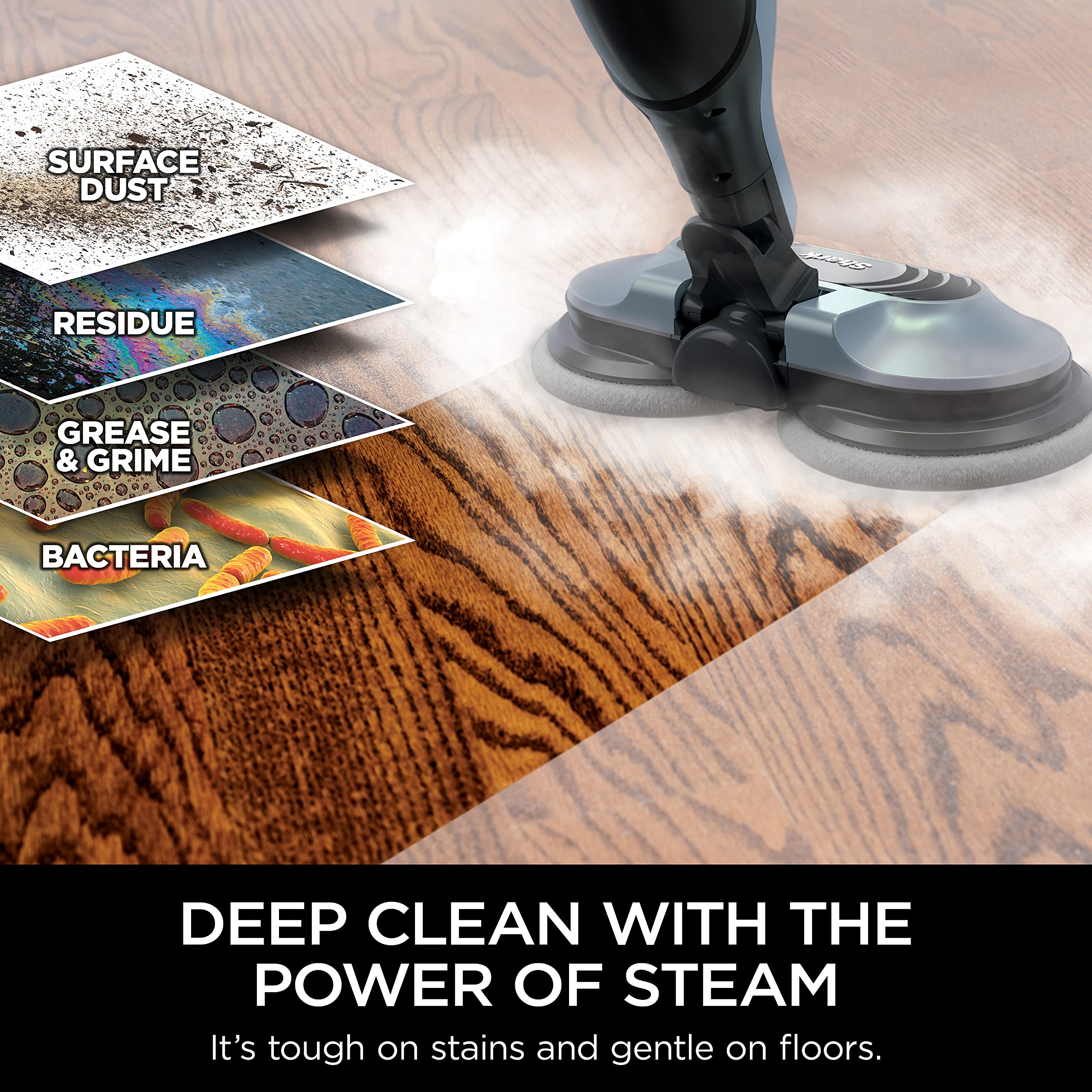 Shark S7000AMZ Steam Mop - All-in-One Steam & Scrub for Hard Floors | 6 Washable Pads & 2 Steam Modes | Sanitizes & Deep Cleans | Perfect for Kitchen, Bathroom & Tile Floors