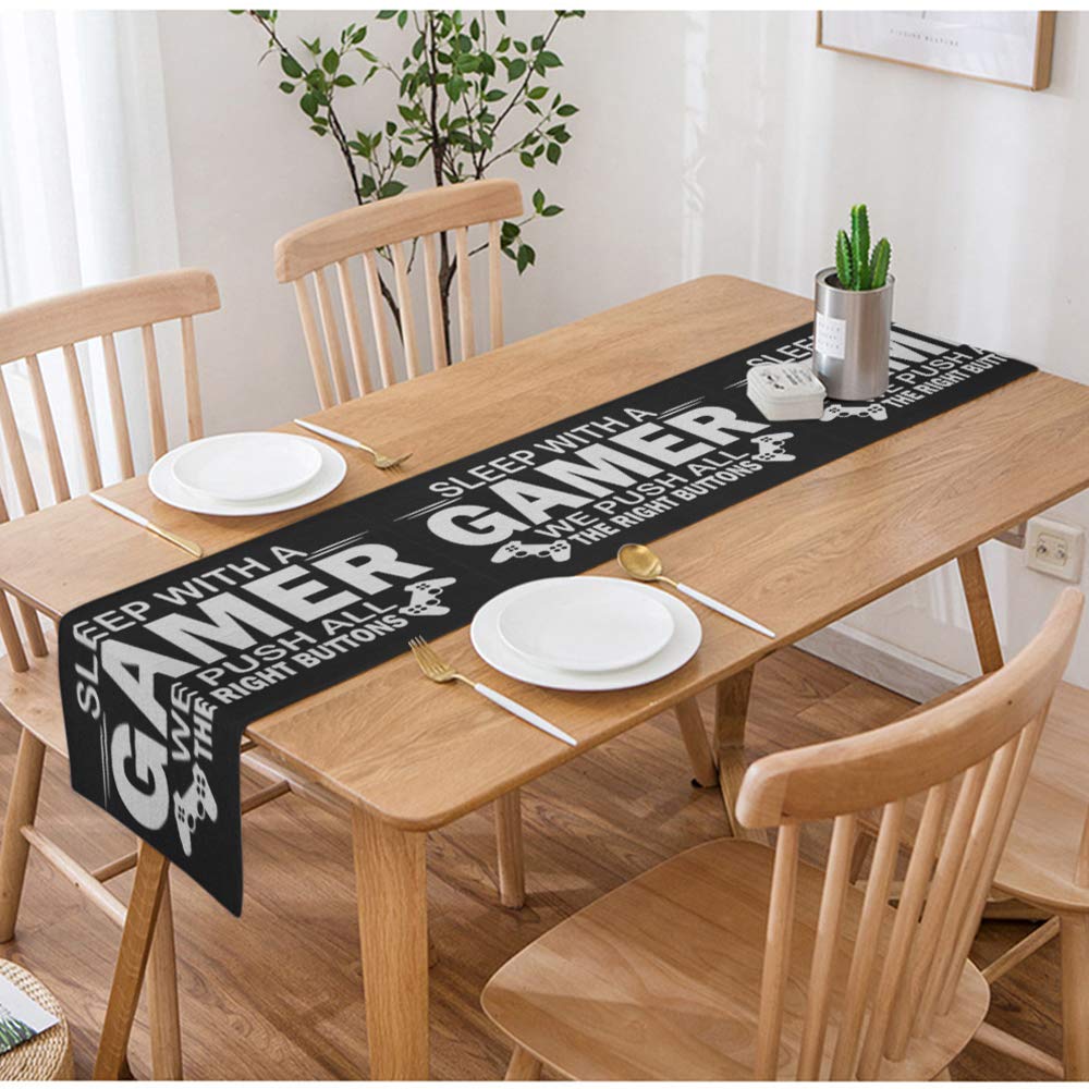 Swono Funny Gaming Table Runner with Gamepad Design - 14
