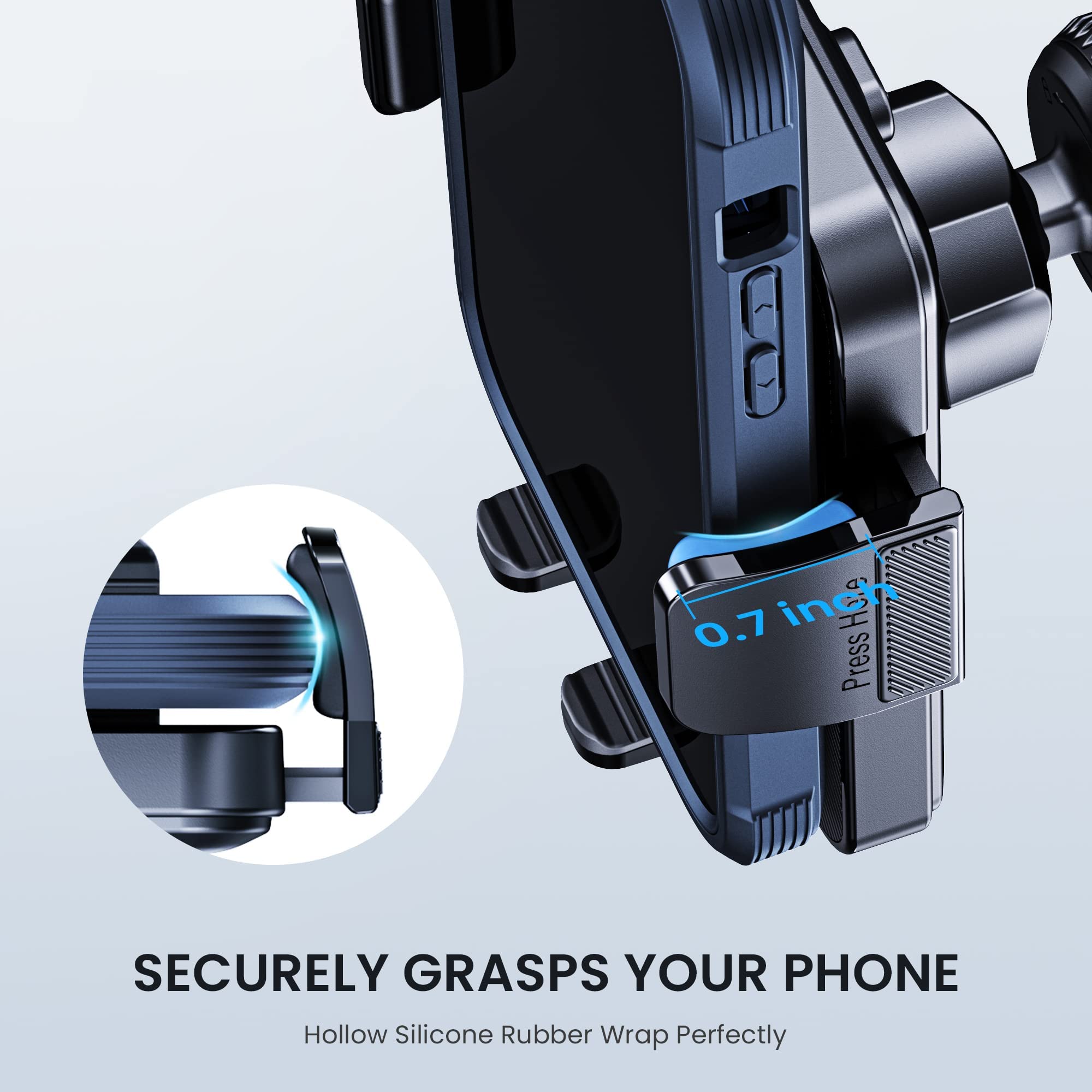Upgraded Universal Car Air Vent Phone Mount Holder - Thick Case Friendly Hook Clip for iPhone & Android Smartphones - Perfect for Safe Driving & Hands-Free Navigation