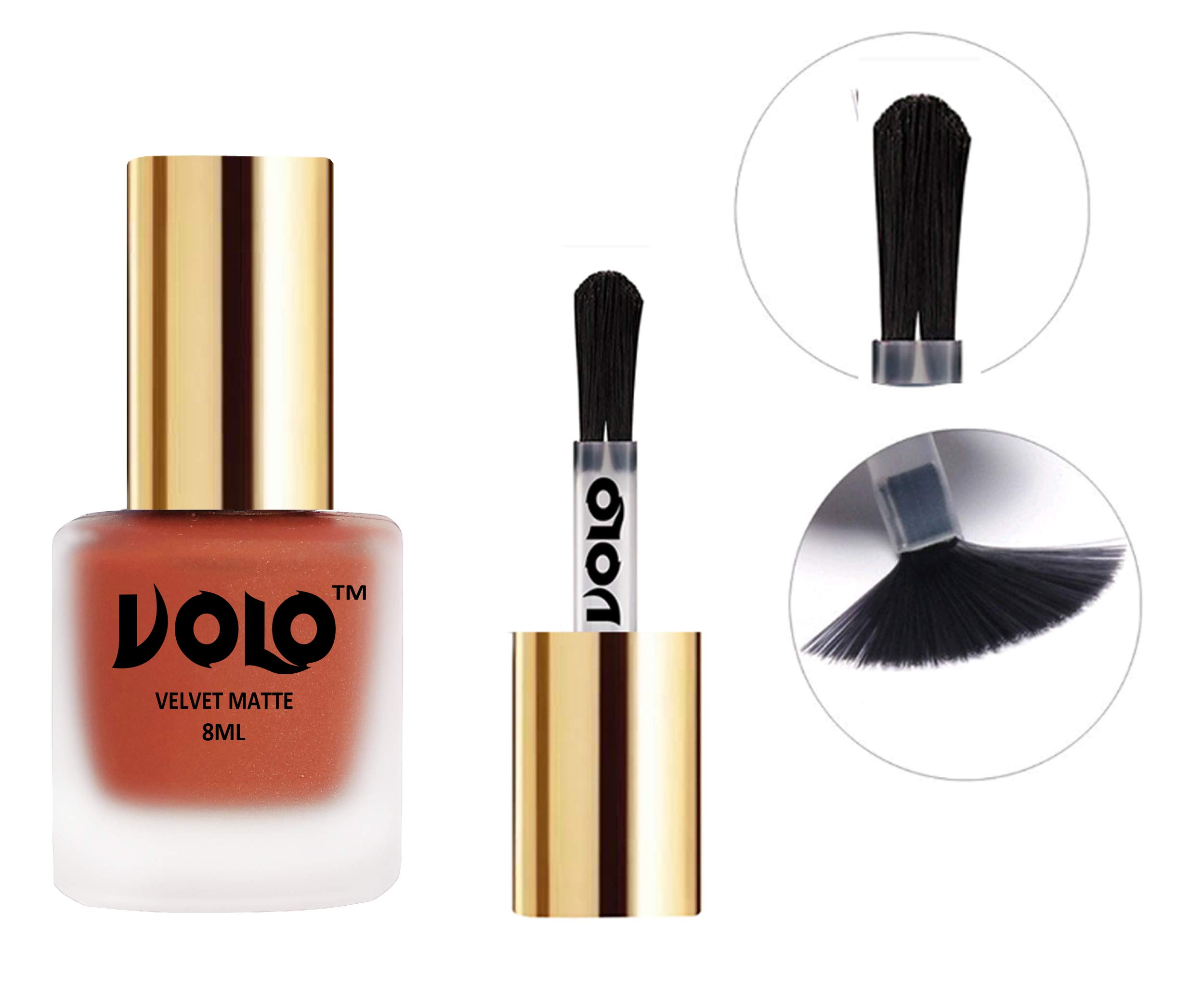 Volo Velvet Matte Nail Polish Set - Pack of 4 (Chocolate Brown, Blue, Grey, Sand Nude) 32ml Each | Long-Lasting Party & Evening Wear Nail Colors for Women | Perfect for Date Night, Weddings & Special Occasions