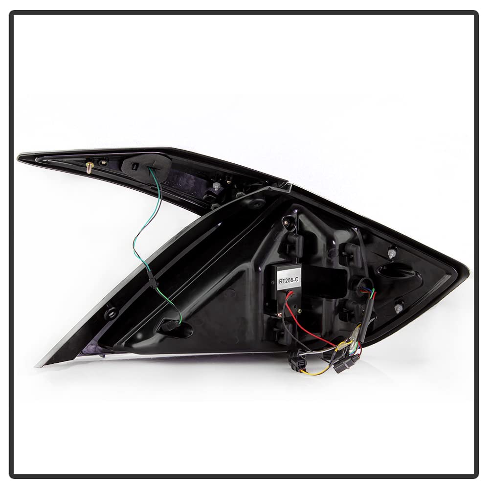 ACANII Black Housing Smoked Lens LED Tail Lights for 2016-2021 Honda Civic Sedan - Shuriken Shape Design, High Visibility Brake Lamps | Perfect for Night Driving & Car Customization
