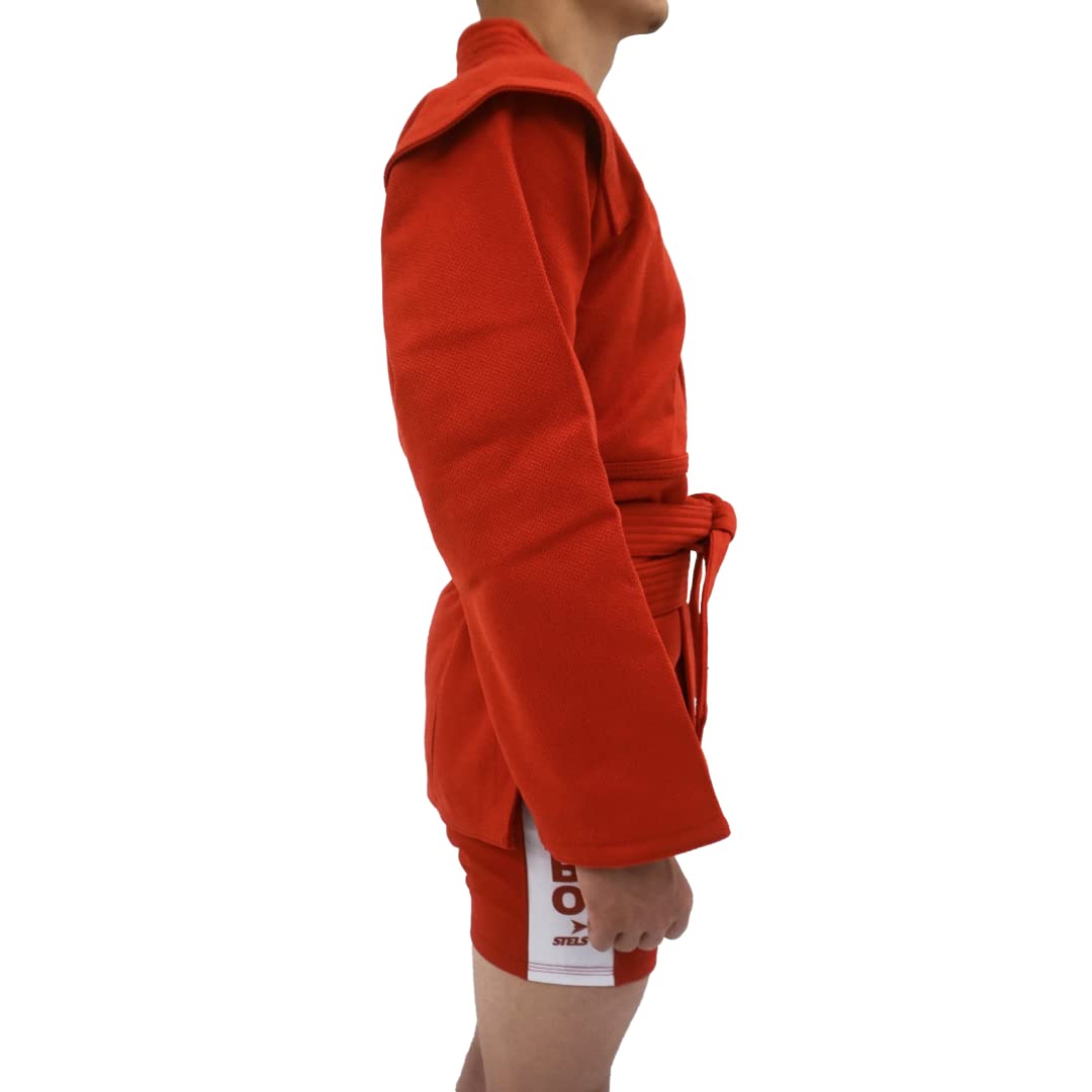 STELS Sambo Jacket - 100% Cotton FIAS Certified Martial Arts Uniform for Sambo, Judo & Self Defense Training - Durable Combat Gi for Competition & Practice