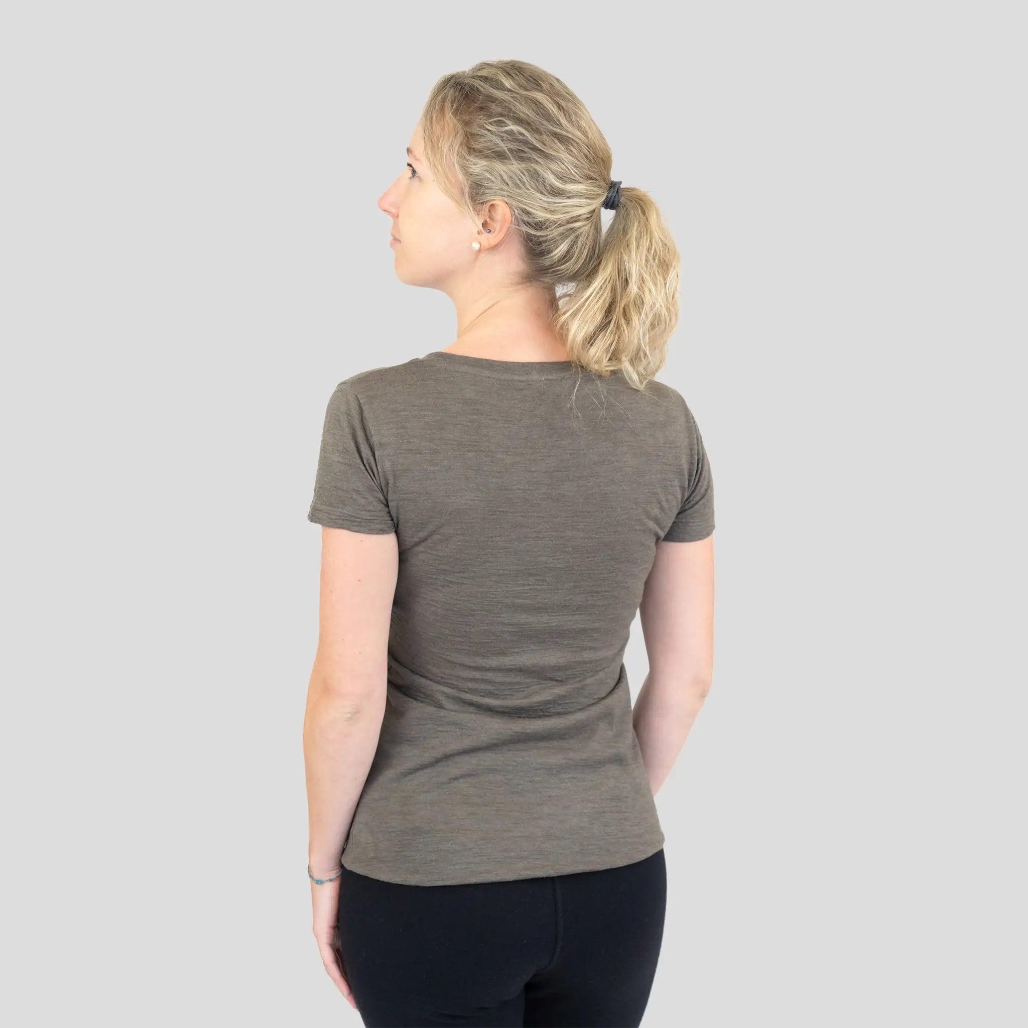 Ultralight Women's Alpaca Wool T-Shirt - 160 GSM Soft Crew Neck Tee for Travel, Hiking & Everyday Comfort