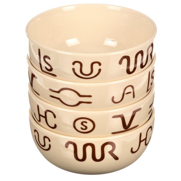 Cowboy Bronc & Brands Bowls - Western Style Ceramic Bowls for Soups, Salads & Snacks - Perfect for Ranch, Farmhouse & Country Kitchen Decor