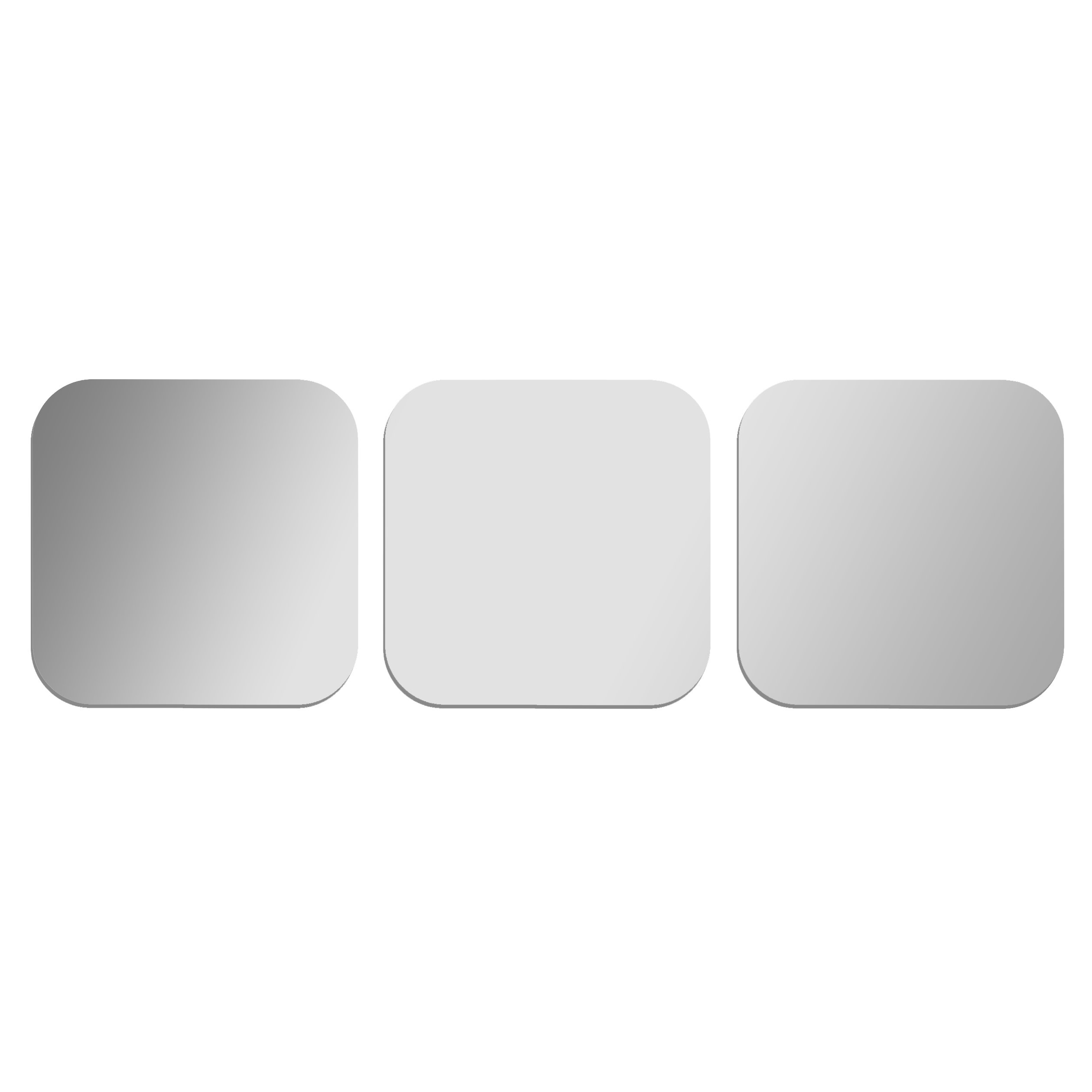 12x12 Inch Shatterproof Acrylic Safety Mirror Set of 3 - Square Wall Mirror with Rounded Corners for Kids Room, Nursery, Classroom & Home Decor