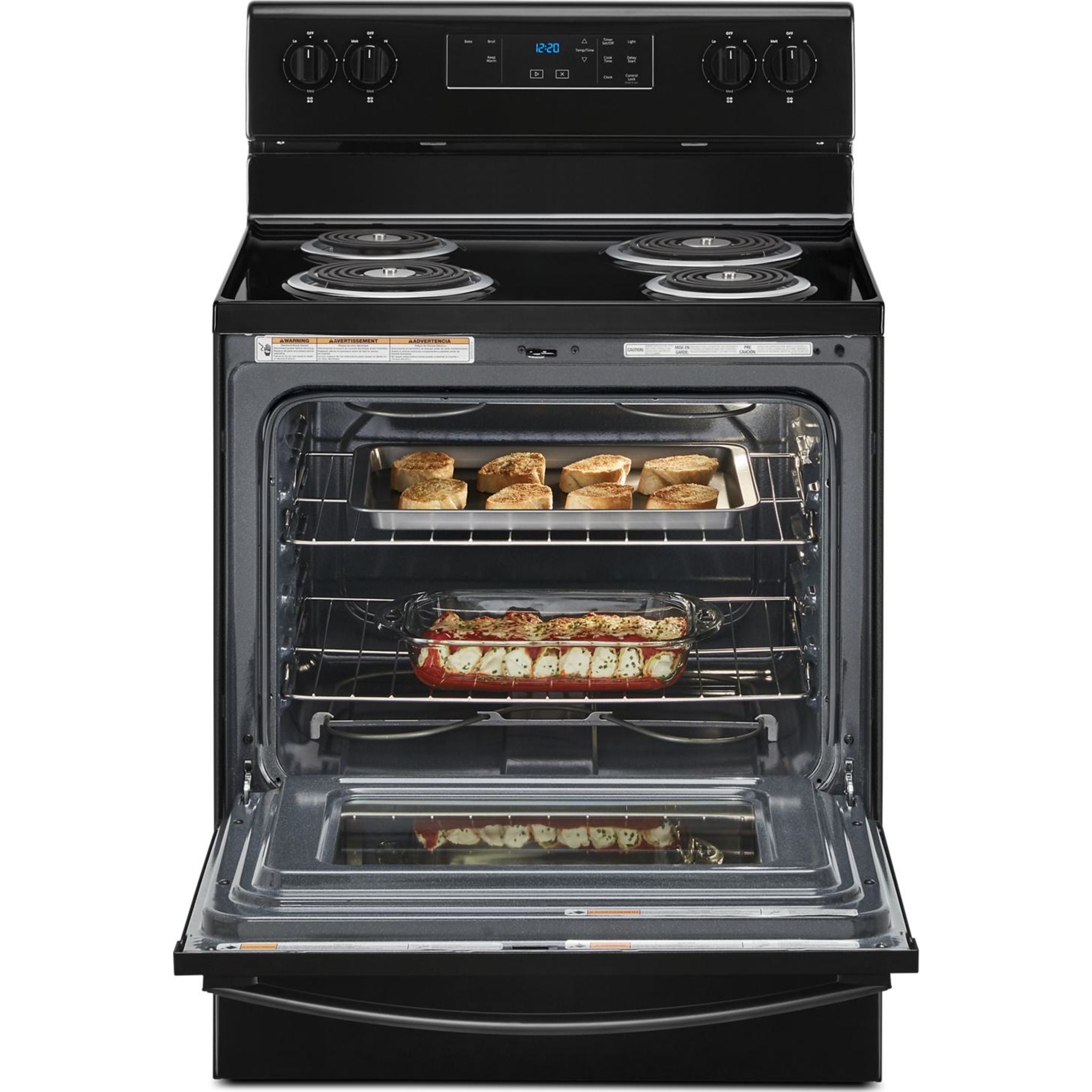 Whirlpool 30 Inch Electric Range with 5 Burners - Black (Model YWFC150M0JB) | Perfect for Home Kitchen Cooking, Baking & Family Meals