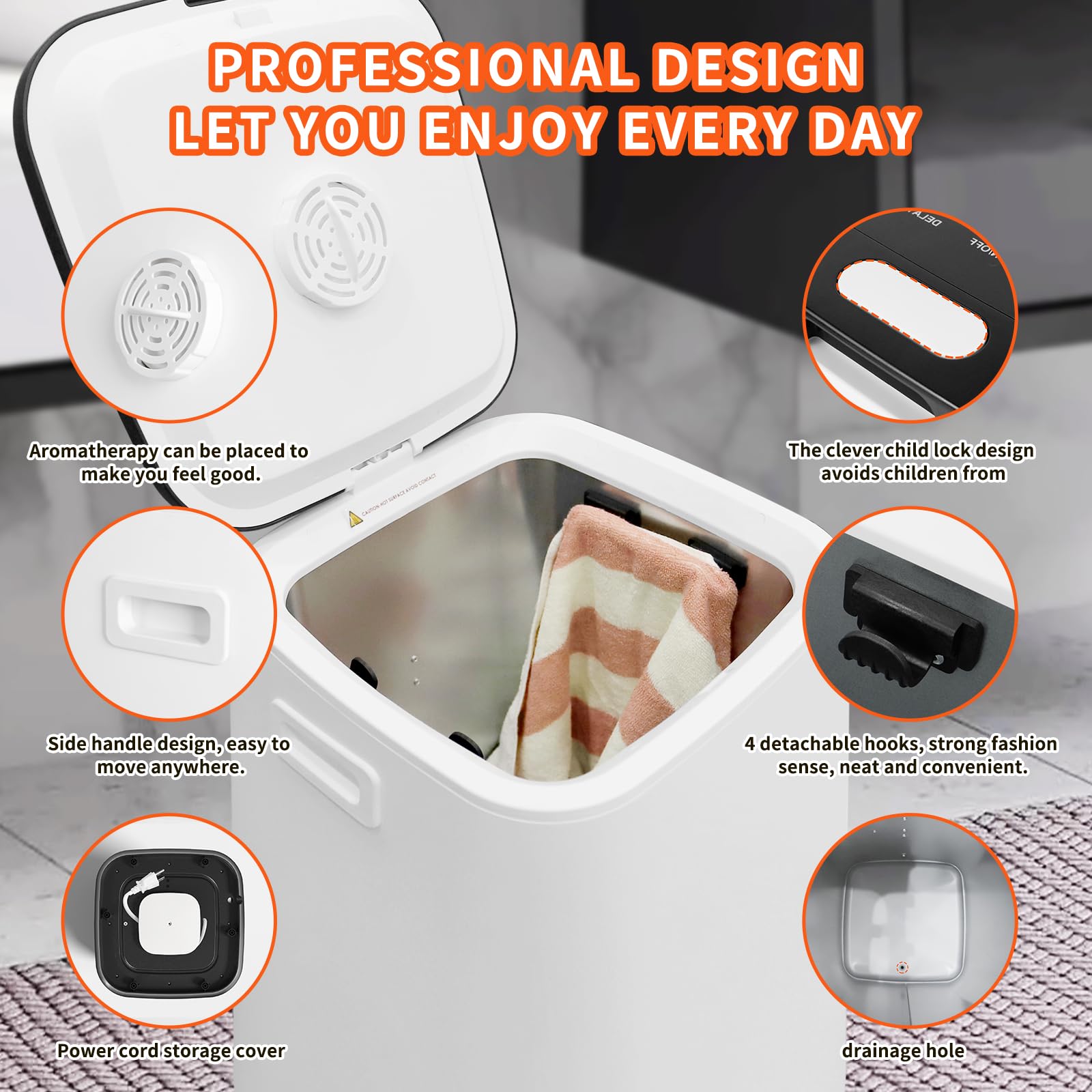 Premium 23L Electric Towel Warmer for Bathroom - LED Display, Child Lock, Adjustable Timer (20/40/60 Min) - Perfect Housewarming Gift for Moms & Home Spa Relaxation