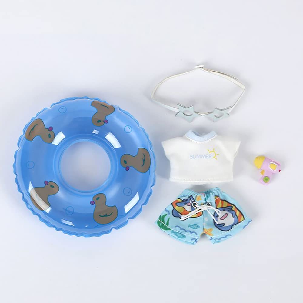 XiDonDon 1/12 Scale Doll Clothes - Beach Suit for Ob11, Molly, Body9 & GSC BJD Dolls | Blue Summer Outfit Accessories | Perfect for Doll Photography, Beach Scenes & Collectible Displays
