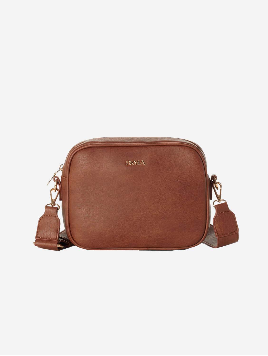 Alicia Vegan Leather Crossbody Bag for Women - Stylish Chestnut Brown Purse | Perfect for Work, Travel & Everyday Use