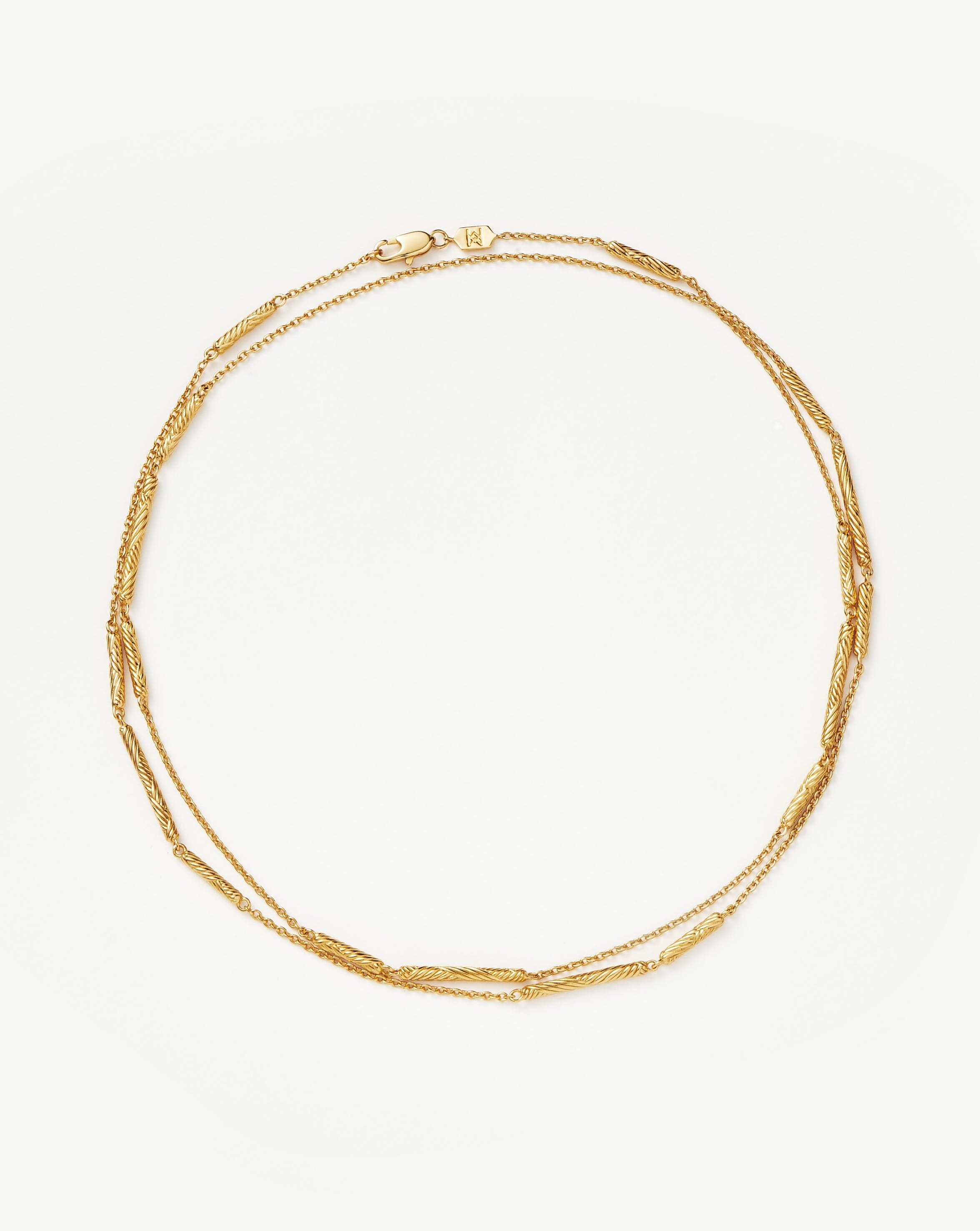 Wavy Ridge Extra Long Chain Necklace for Women - 24 Inch Gold Plated Layering Necklace, Boho Chic Jewelry for Everyday Wear & Special Occasions