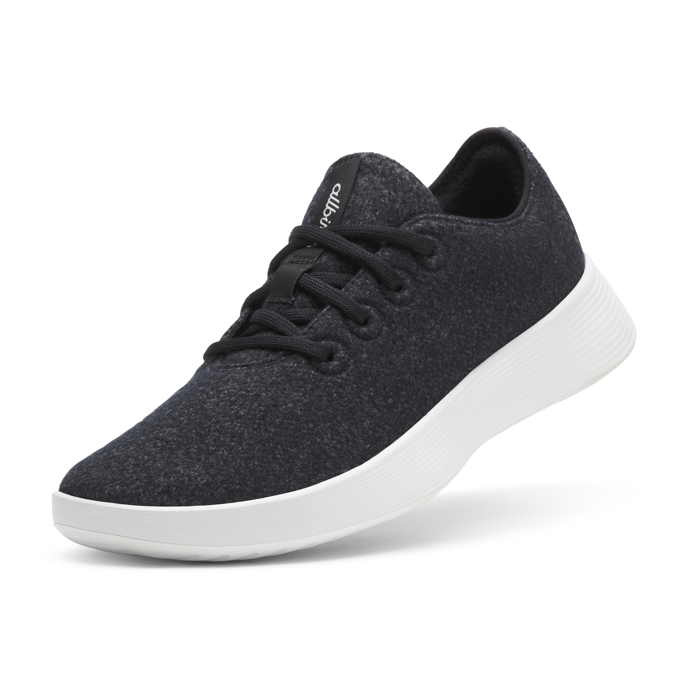 Men's Wool Runner Go Sneakers - Natural Black with Blizzard Sole | Comfortable & Breathable Eco-Friendly Shoes for Running, Walking & Casual Wear